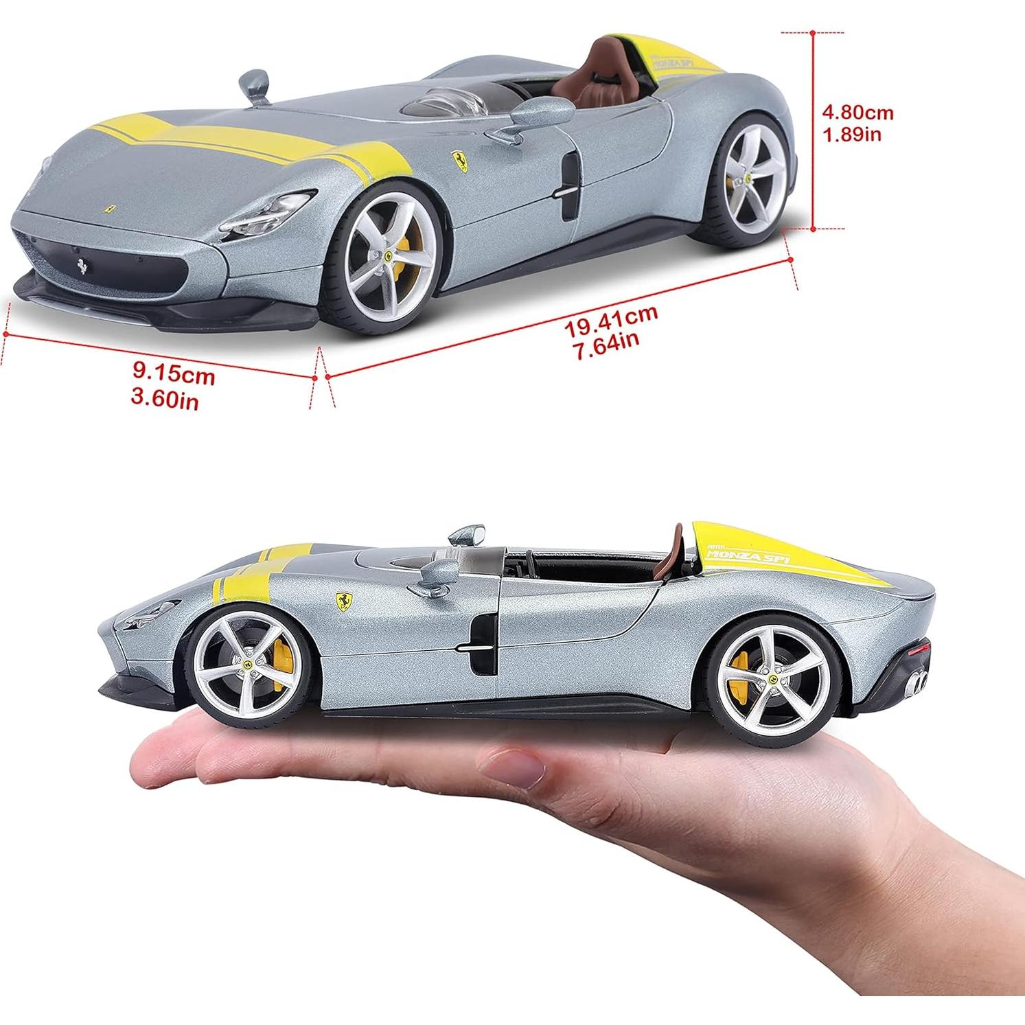 Bburago Ferrari Monza SP-1 1:18 Gris - Modelo Coleccionable