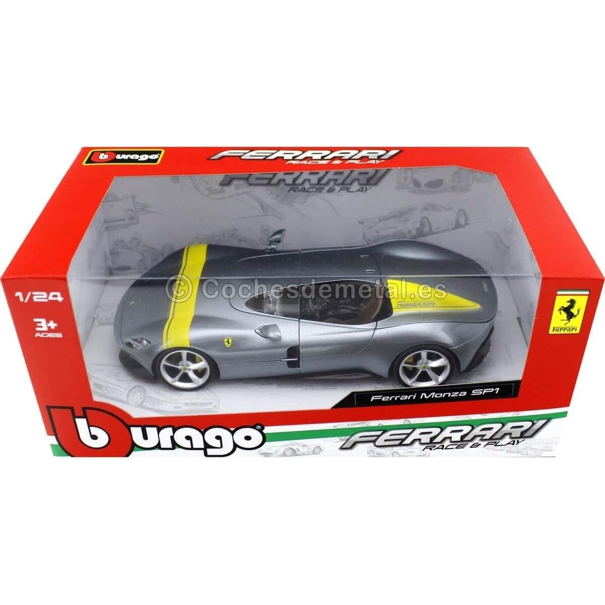 Bburago Ferrari Monza SP-1 1:18 Gris - Modelo Coleccionable