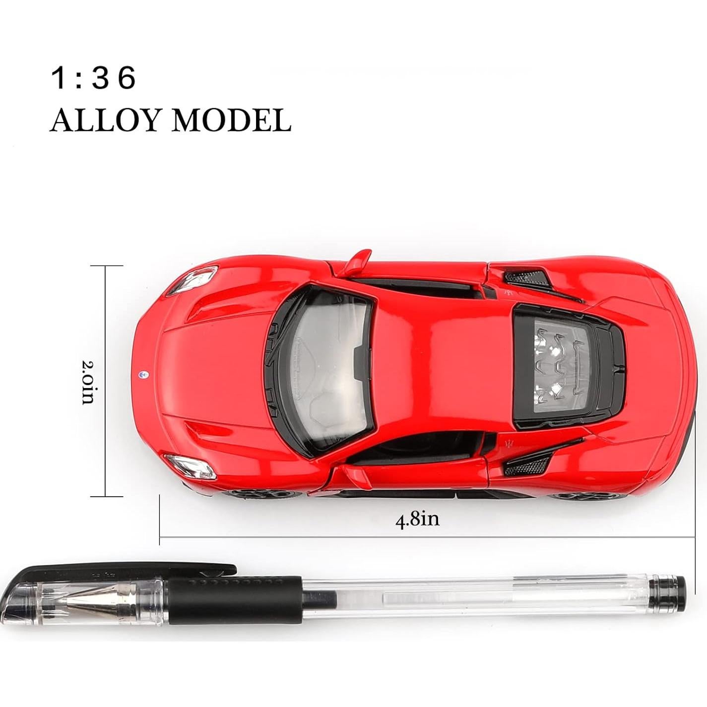 Coche Diecast Maserati MC20 Escala 1:36 Rojo Retroceso