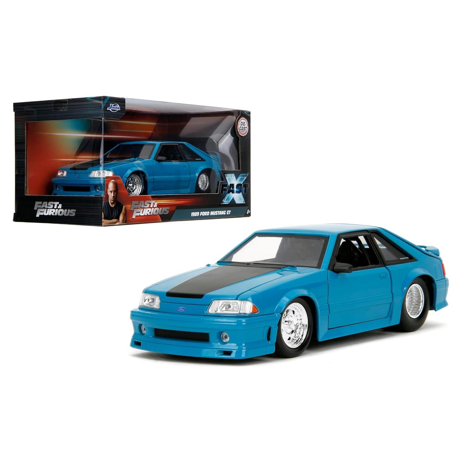 Coche Die-Cast Jada Toys 1:24 Ford Mustang 1989 Rápido y Furioso