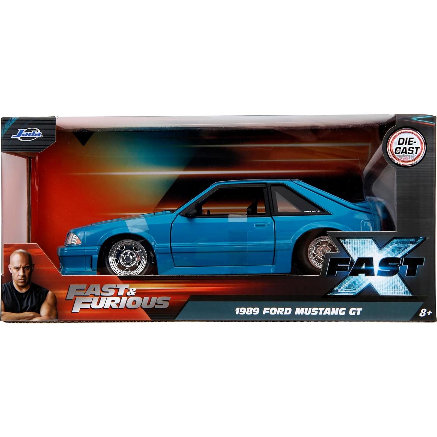 Coche Die-Cast Jada Toys 1:24 Ford Mustang 1989 Rápido y Furioso