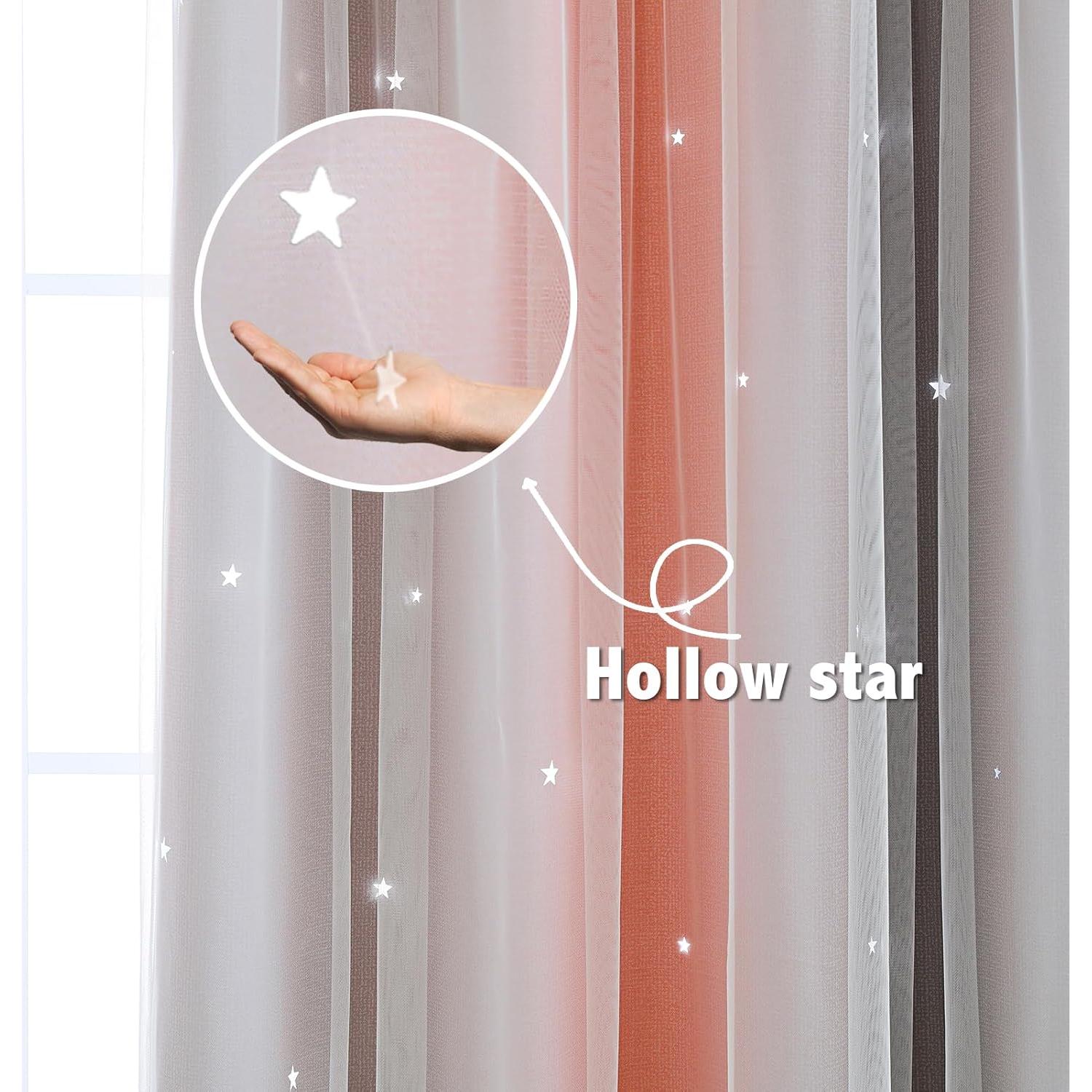 Cortina Opaca Anytime Rosa Gris 132x160 cm para Niñas