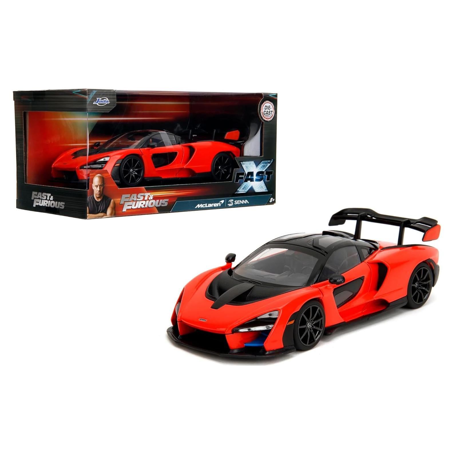 Jada Toys McLaren Senna 1:24 Metal Fundido Detallado Naranja/Negro