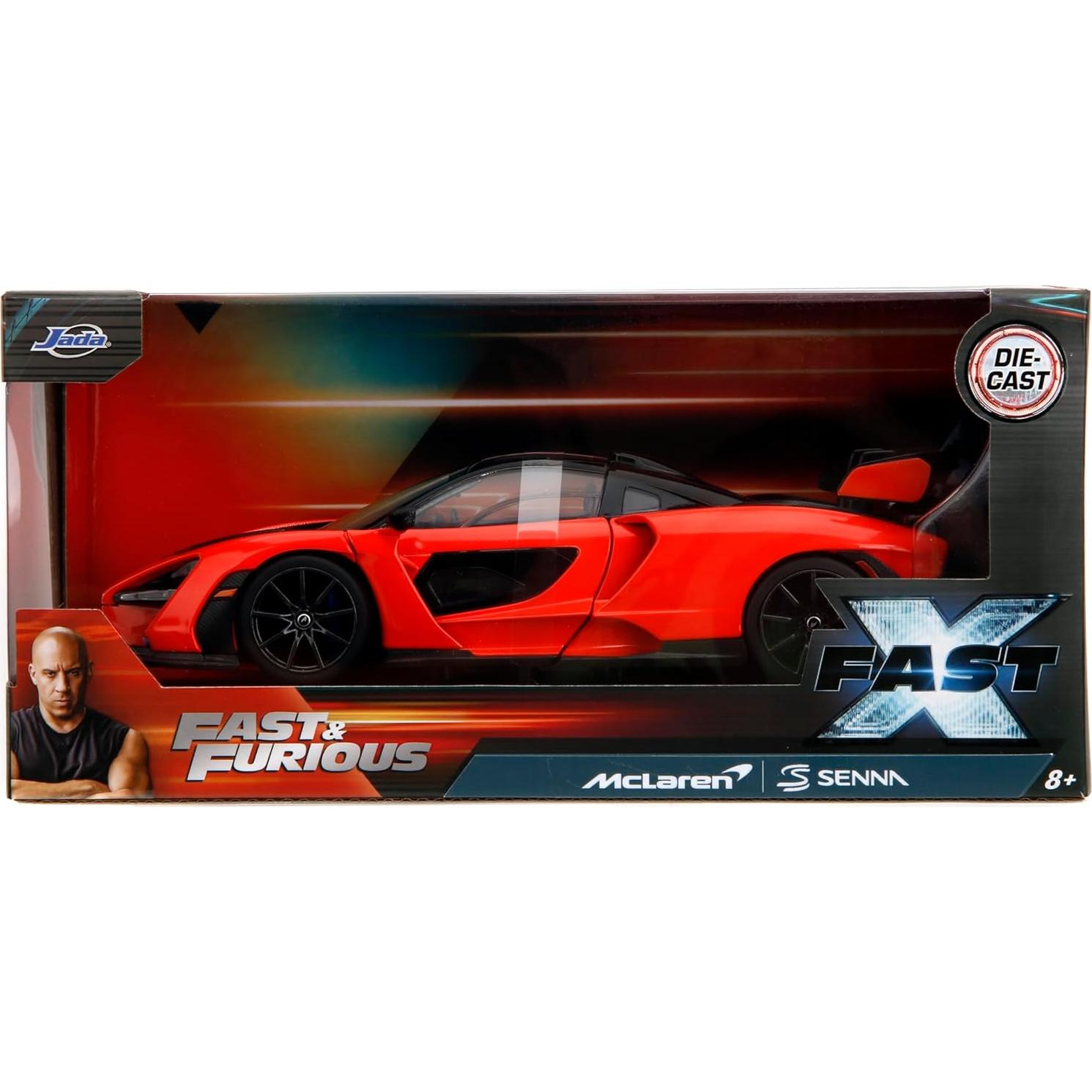 Jada Toys McLaren Senna 1:24 Metal Fundido Detallado Naranja/Negro