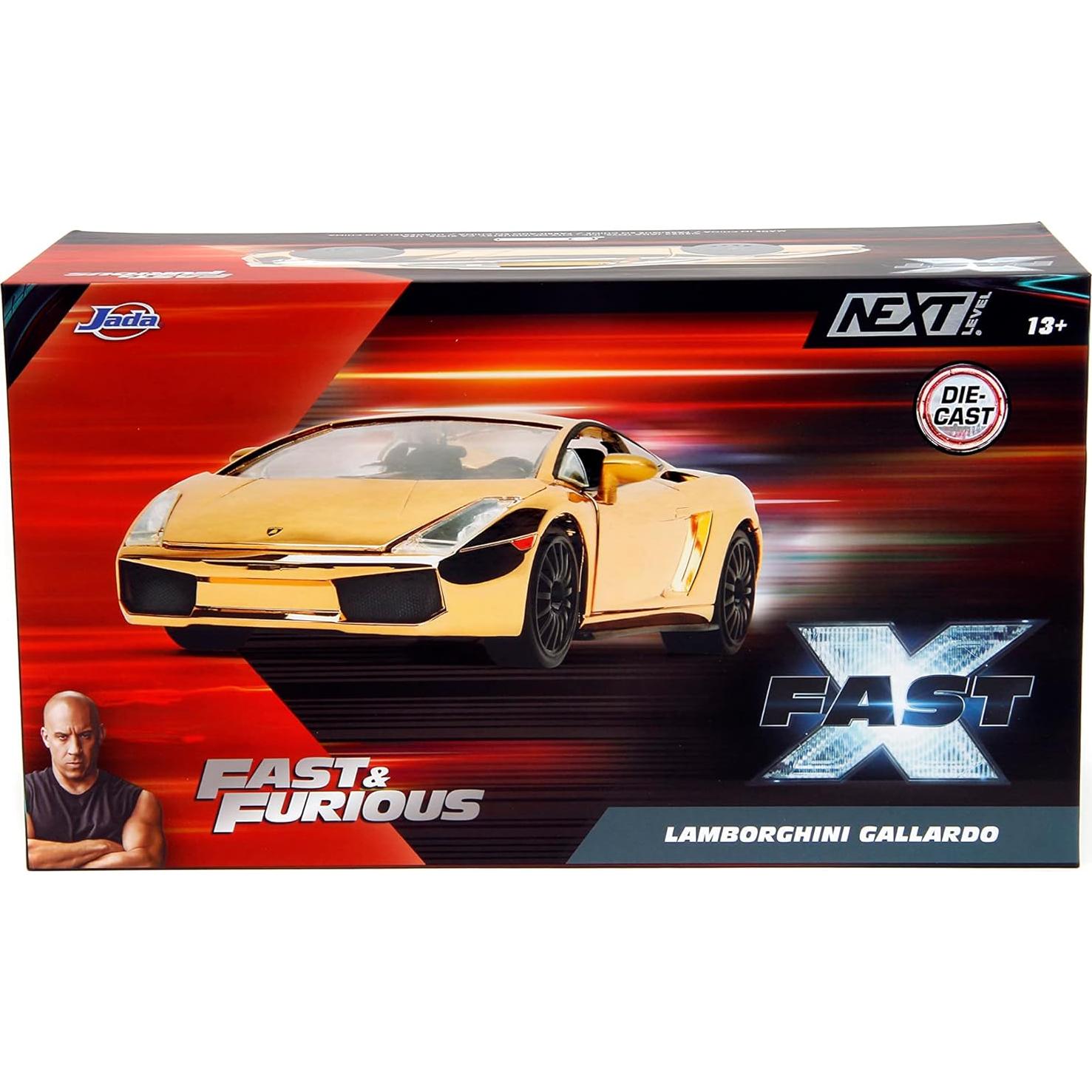 Auto de Fundición Lamborghini Gallardo Cromo Dorado 1:24 Jada Toys