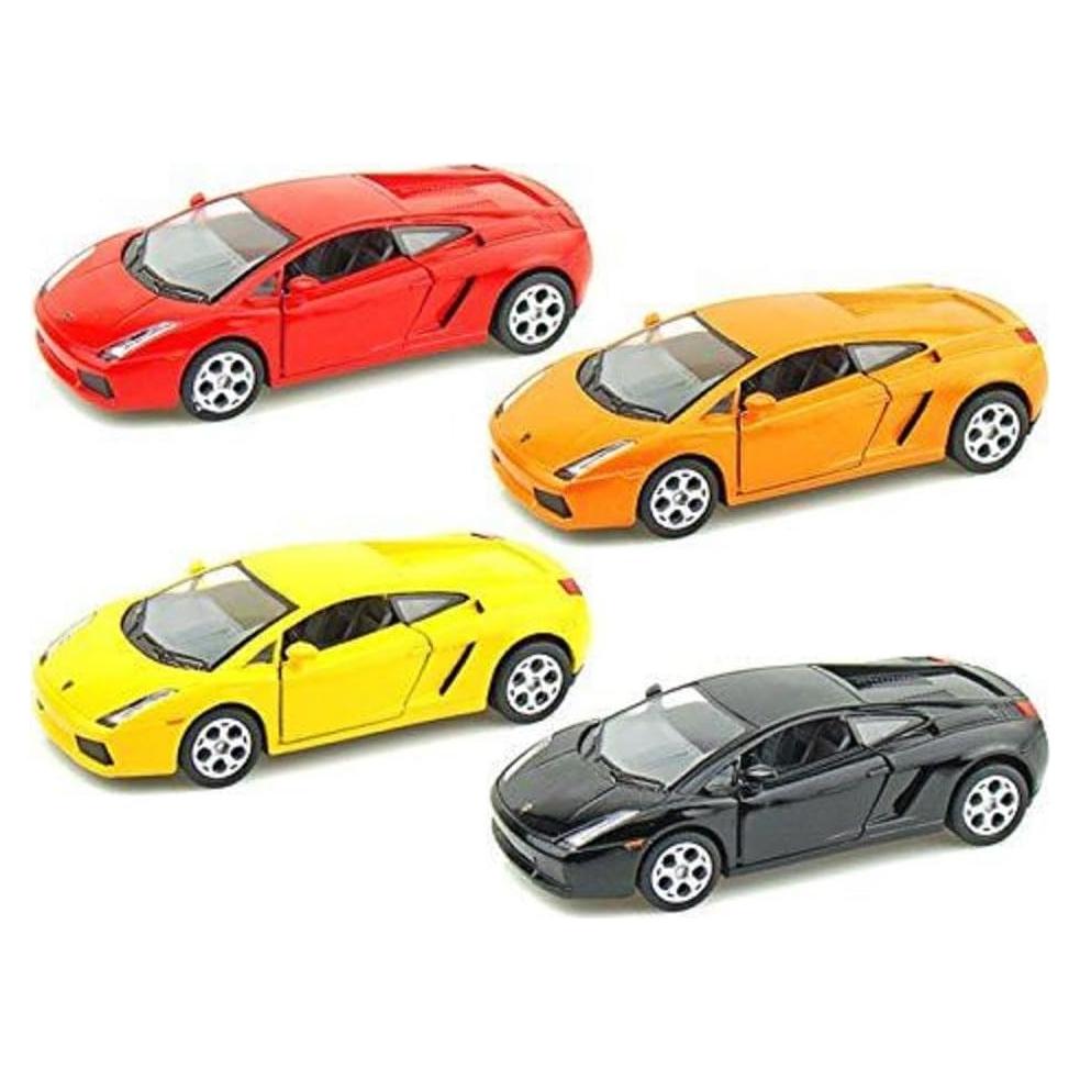 Set de 4 Autos Lamborghini Gallardo KiNSMART 1:32 Retroceso