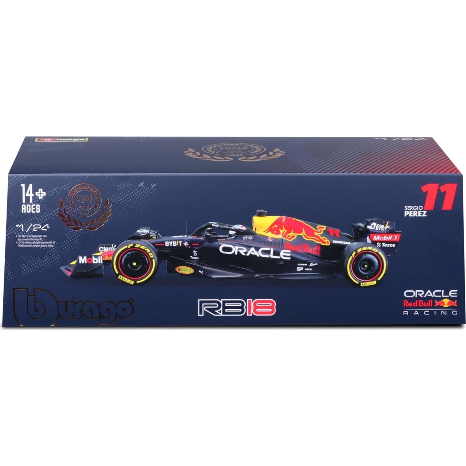 Bburago 1:24 Modelo Carrera Oracle Red Bull RB18 con Conductor Pérez #11