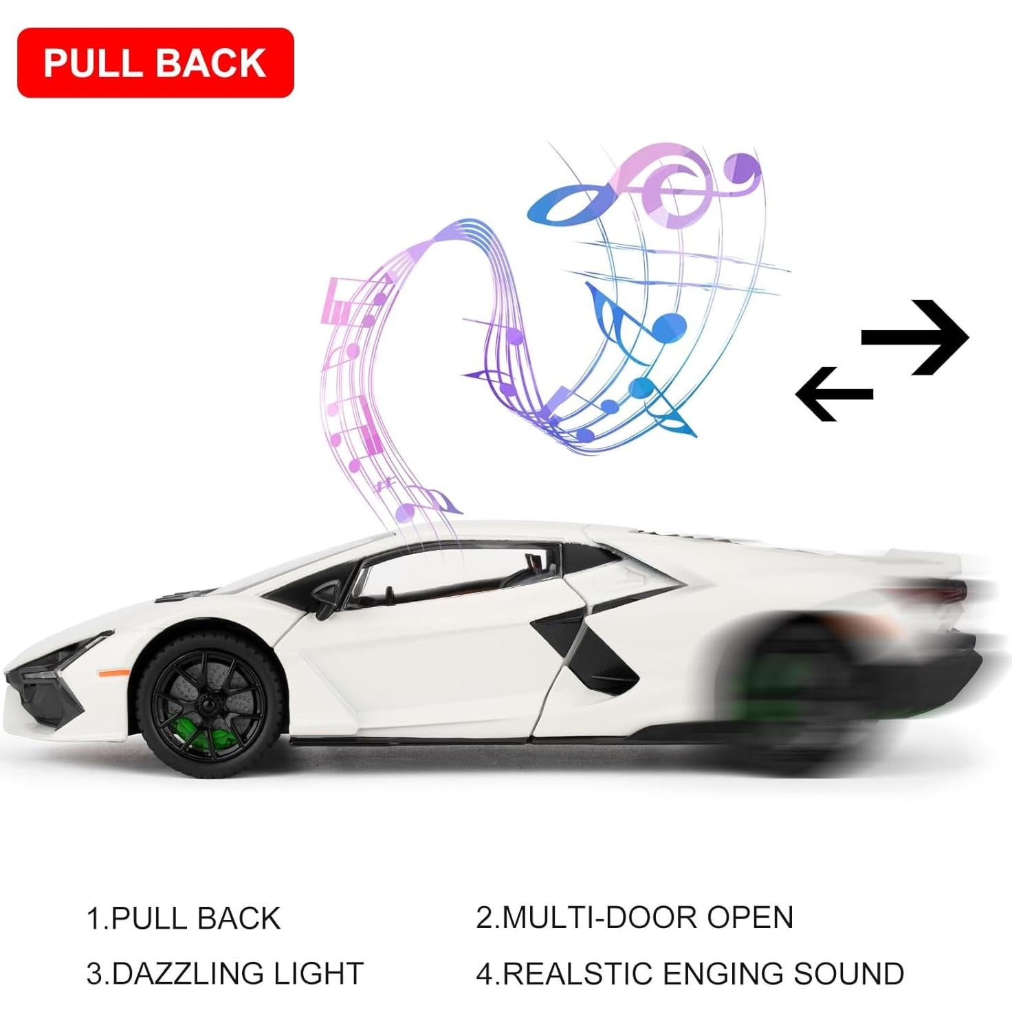 Coche de Juguete Lamborghini Reventon 1/24 con Luz y Sonido