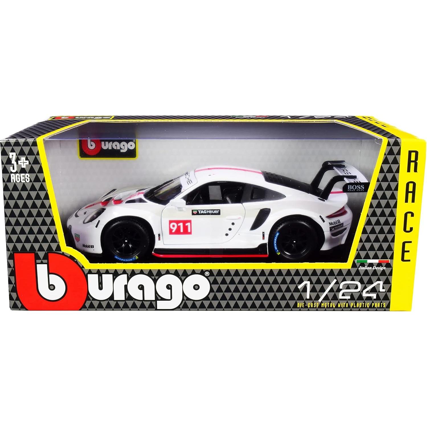 Auto a Escala Bburago Porsche 911 RSR GT #911 1/24 Blanco