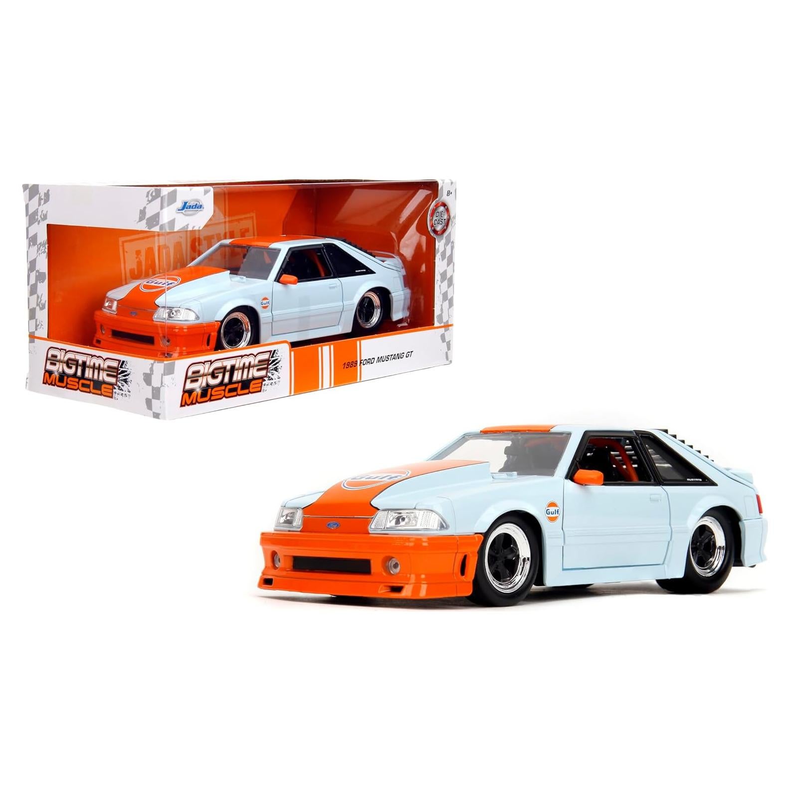 Auto Die-Cast 1:24 Ford Mustang 1989 Bigtime Muscle Azul