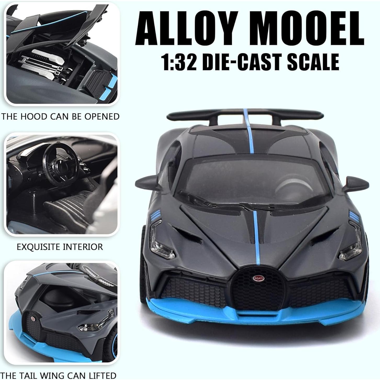 Coche de Juguete Bugatti Divo 1:32 Metal con Luz y Sonido