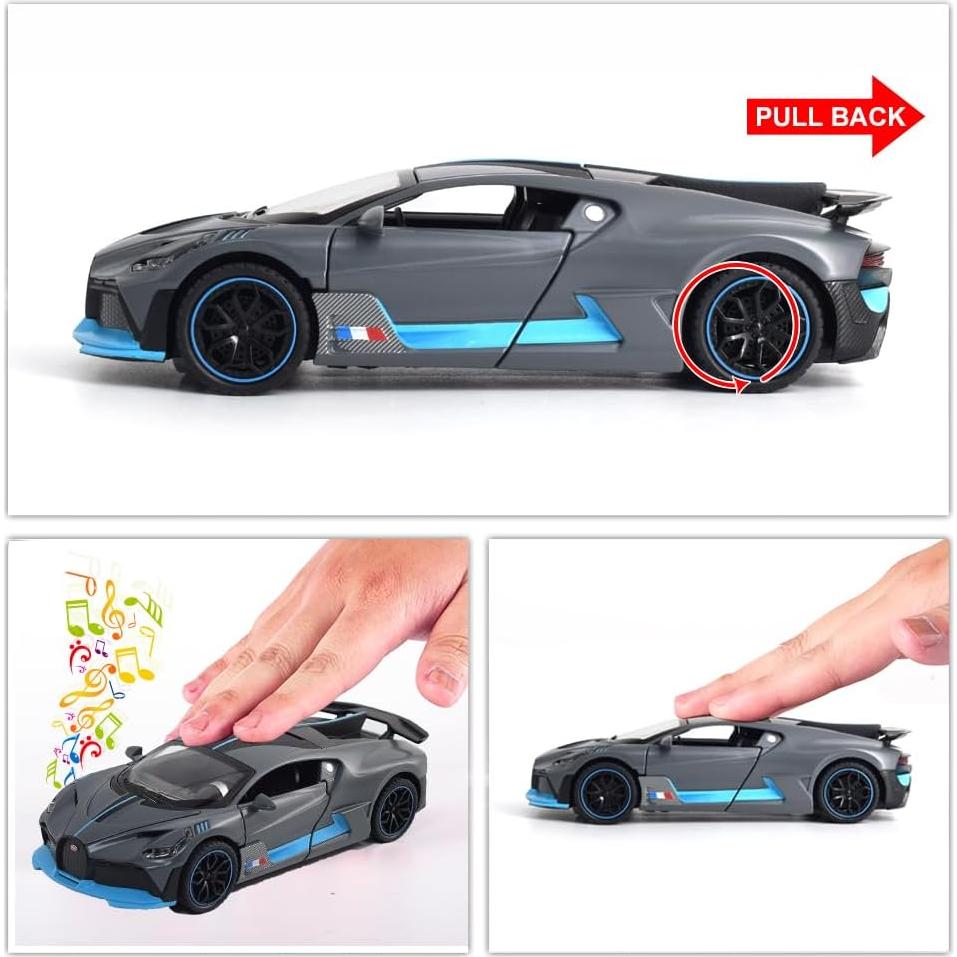 Coche de Juguete Bugatti Divo 1:32 Metal con Luz y Sonido