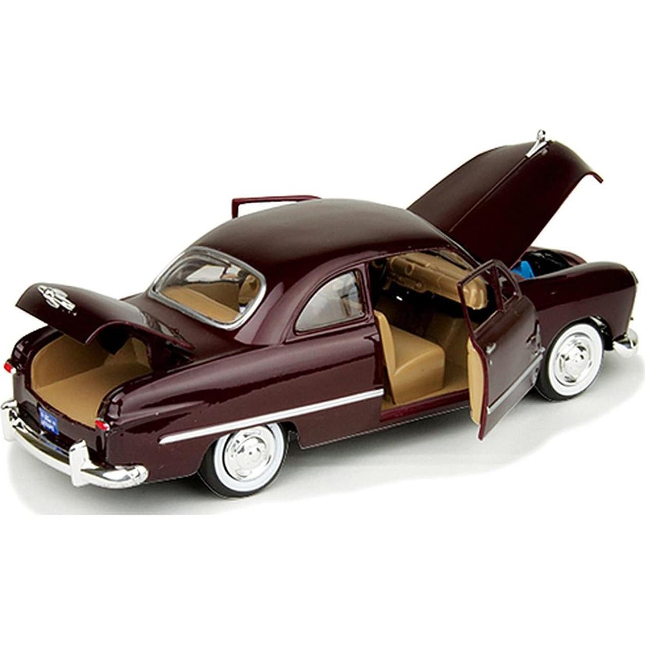Coche de metal Ford Coupe 1949 Burdeos Motormax 1:24