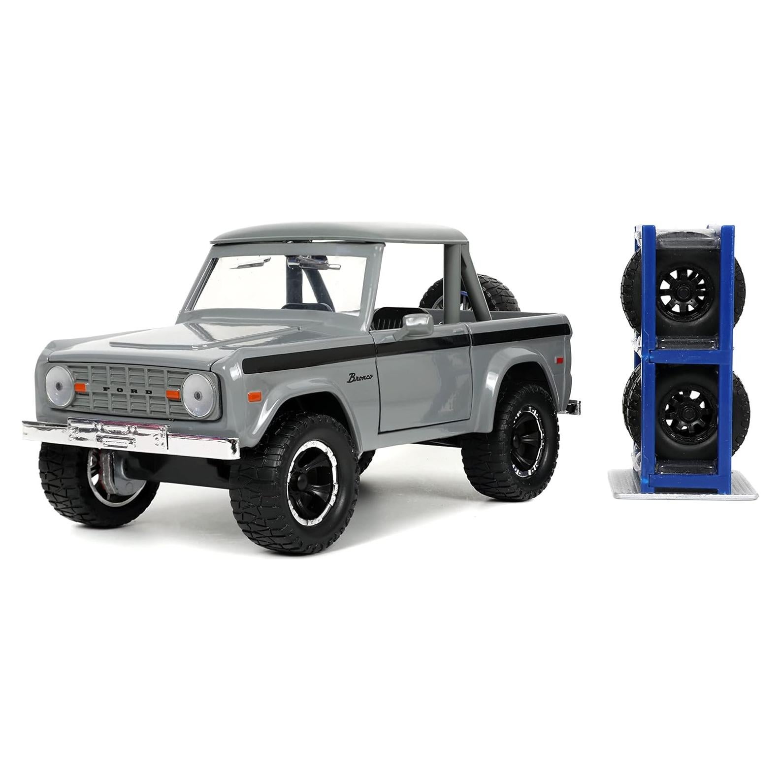 Coche de metal 1:24 Jada Toys Ford Bronco 1973 Gris