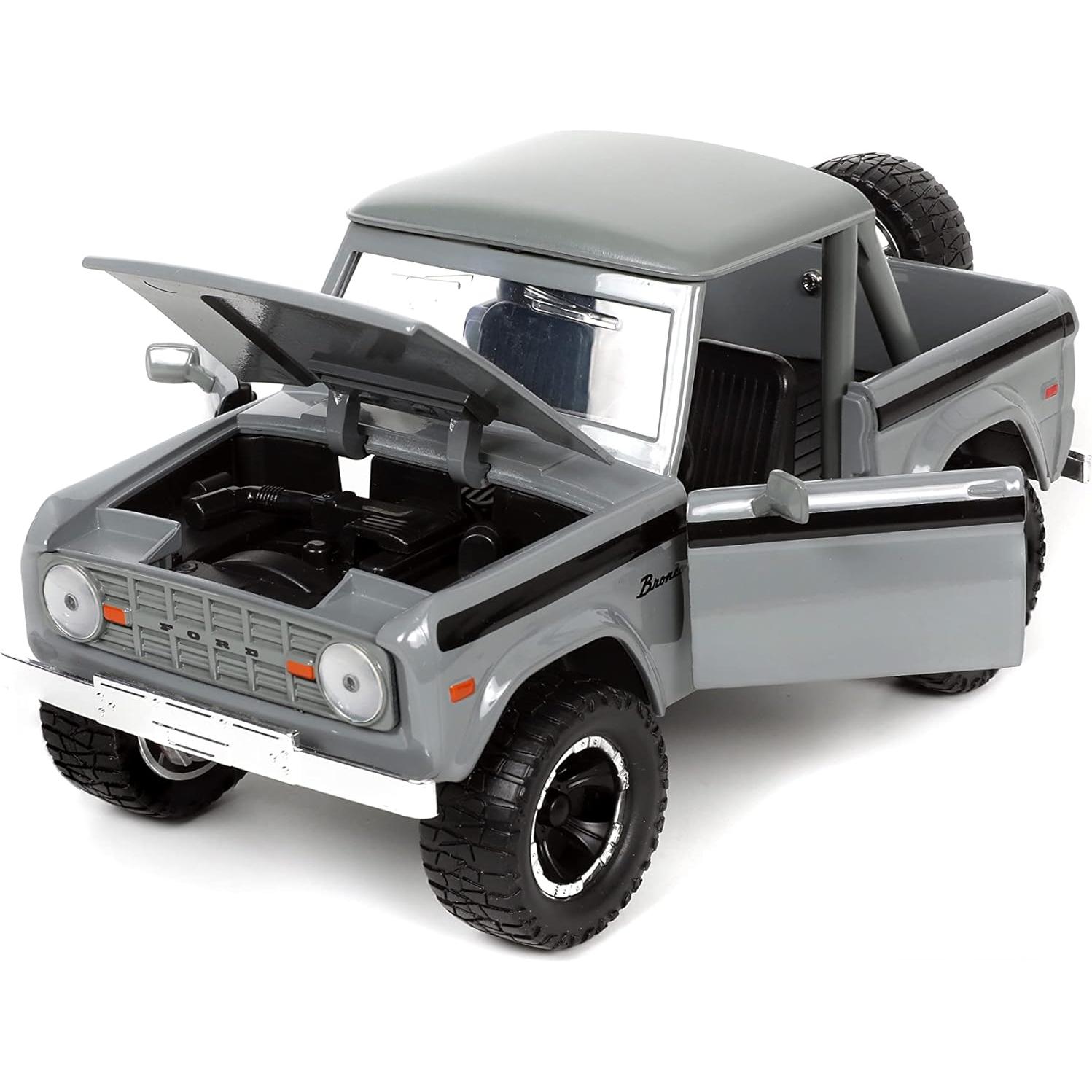 Coche de metal 1:24 Jada Toys Ford Bronco 1973 Gris