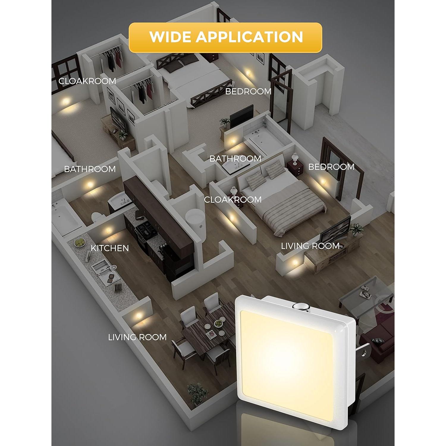 Luz Nocturna LED LOHAS 2-Pack 0.3W 3000K Auto On/Off