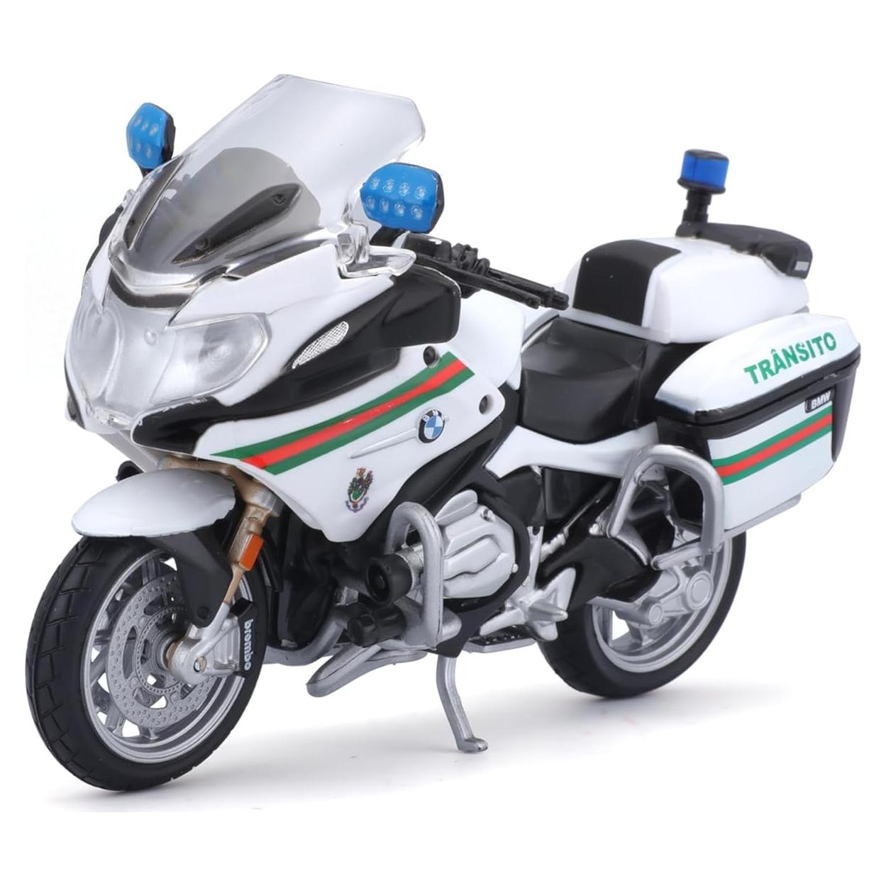 Maisto 1:18 Motocicleta de Policía Blanca - Modelo 32306