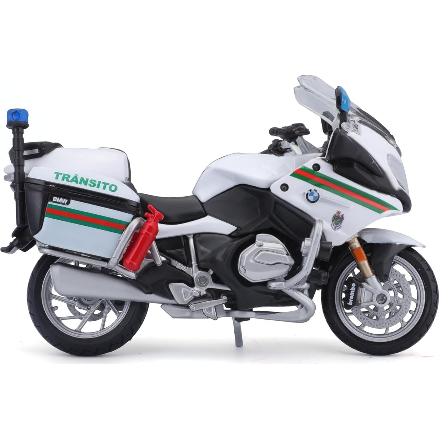 Maisto 1:18 Motocicleta de Policía Blanca - Modelo 32306