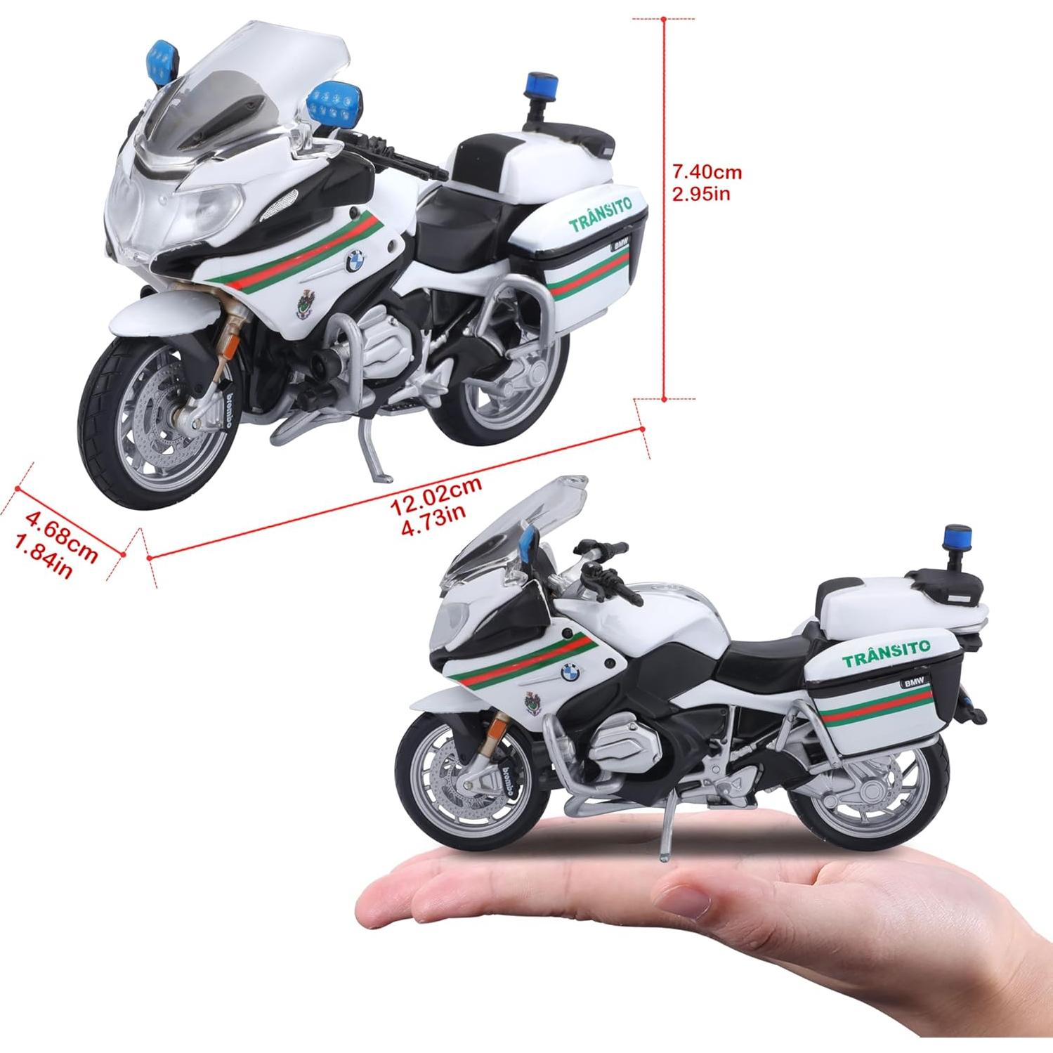 Maisto 1:18 Motocicleta de Policía Blanca - Modelo 32306