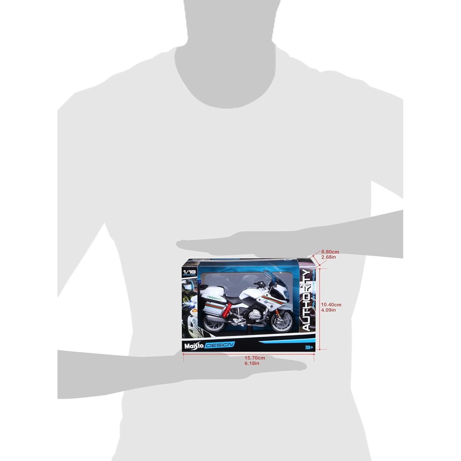 Maisto 1:18 Motocicleta de Policía Blanca - Modelo 32306