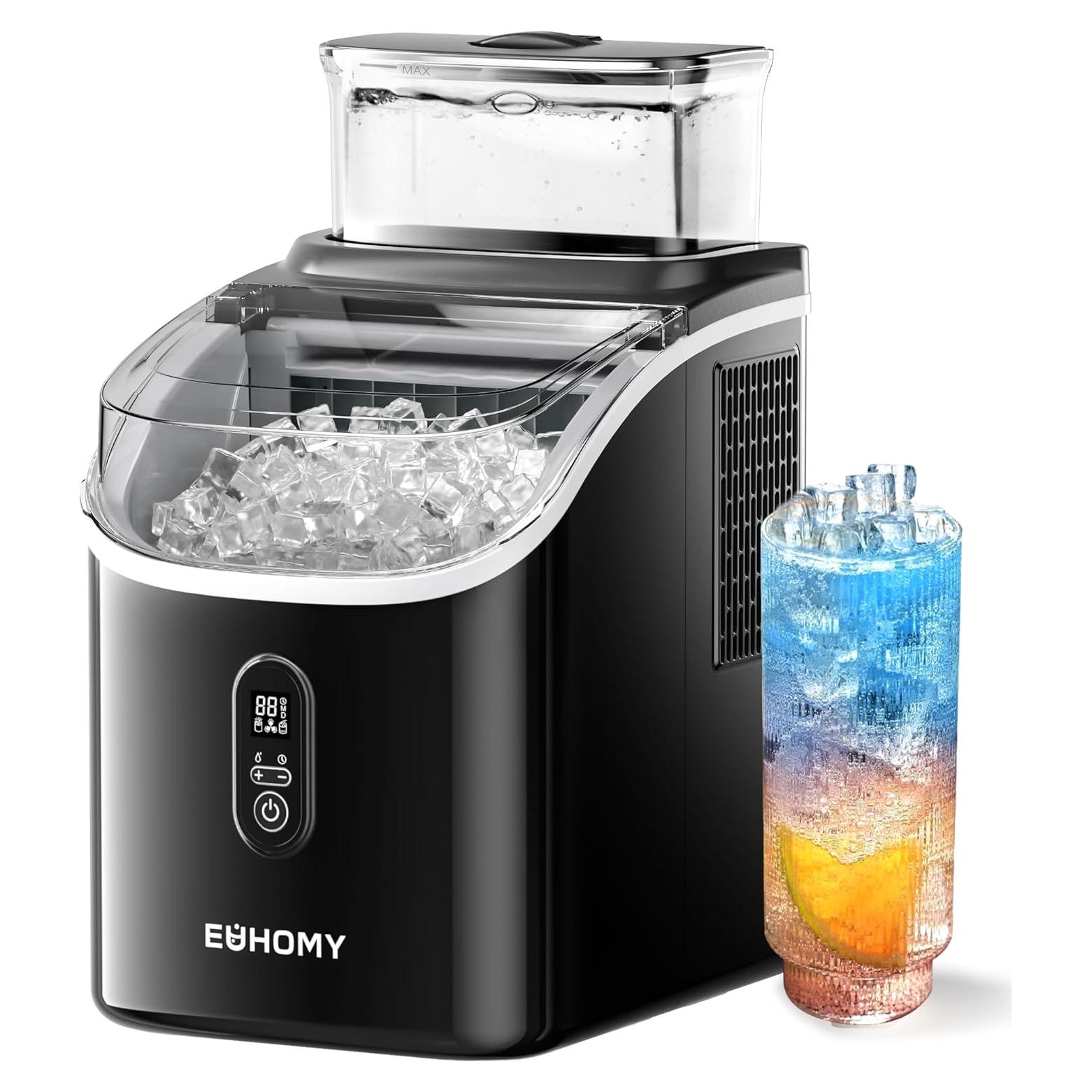 Máquina de Hielo EUHOMY 15,42 kg con Tanque Externo y Auto-Limpieza