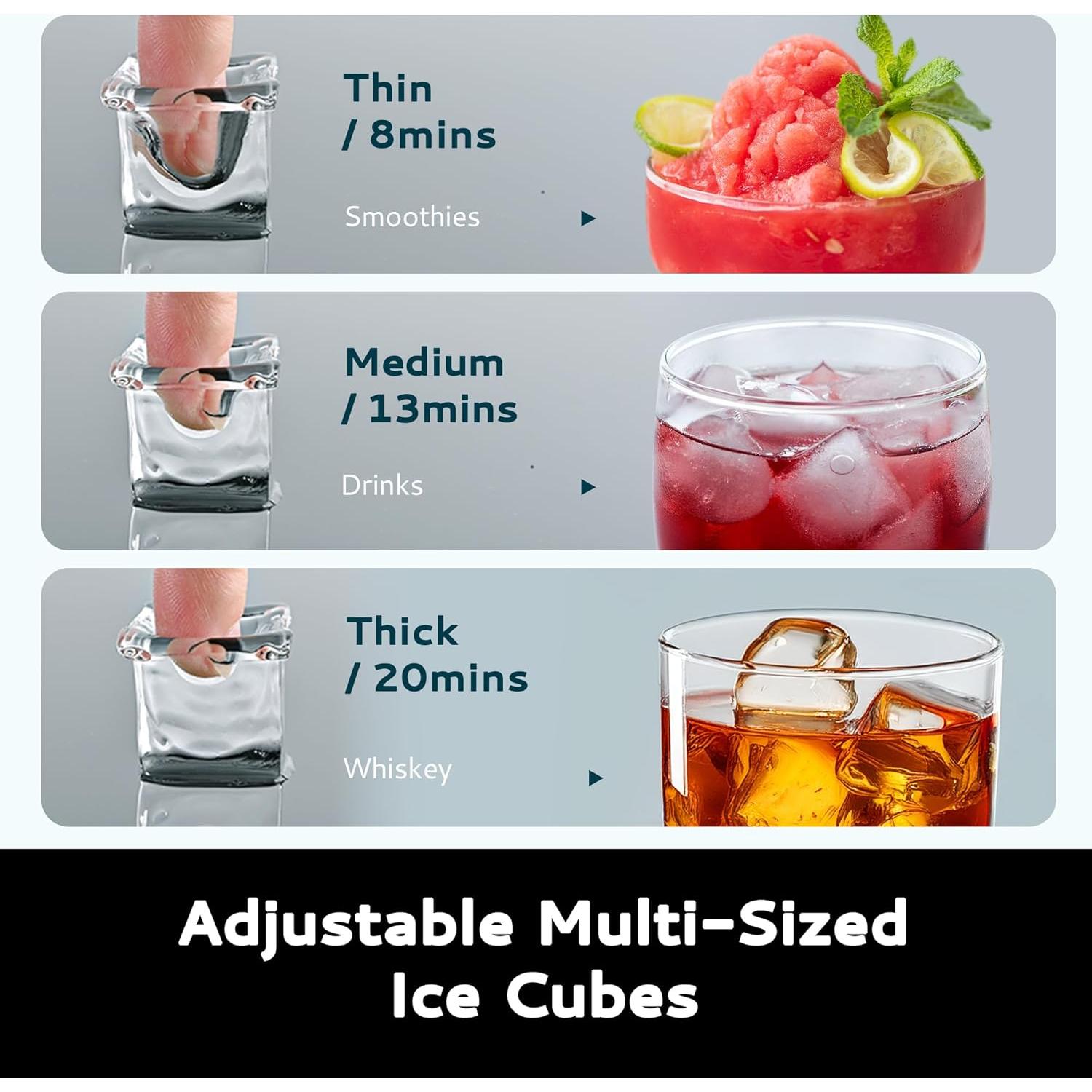 Máquina de Hielo EUHOMY 15,42 kg con Tanque Externo y Auto-Limpieza