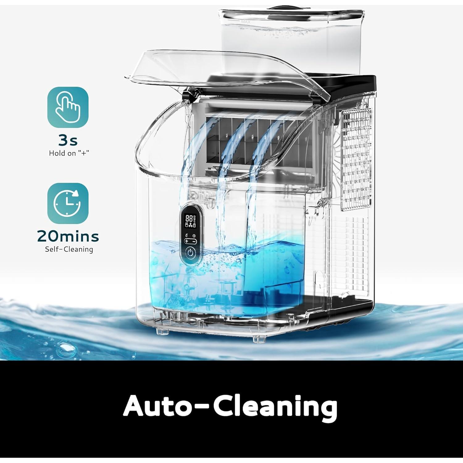 Máquina de Hielo EUHOMY 15,42 kg con Tanque Externo y Auto-Limpieza