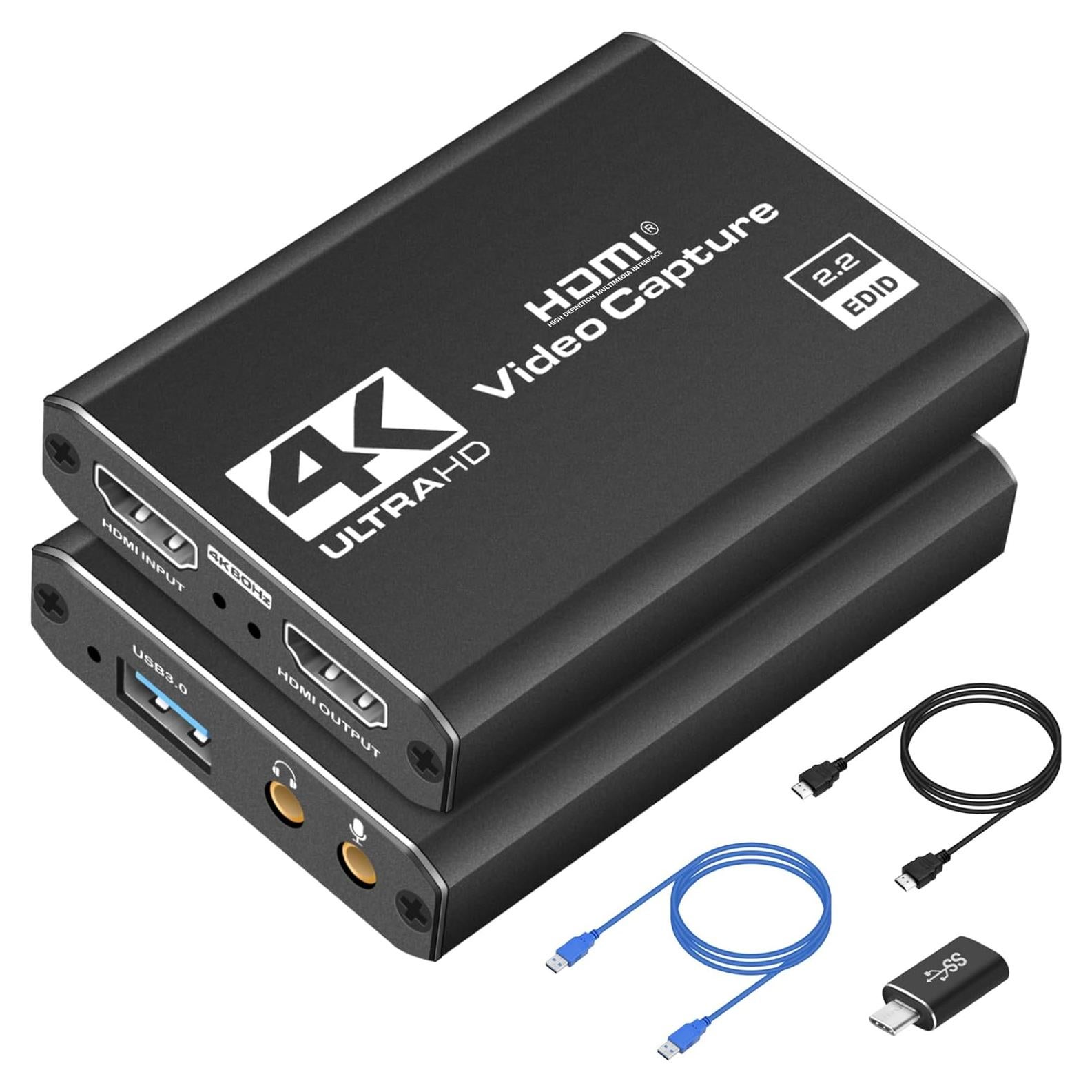 Tarjeta de Captura HDMI 4K Dcyfol 1080p 60fps USB para Juegos