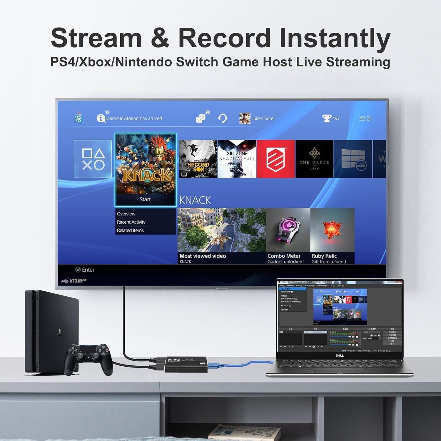 Tarjeta de Captura HDMI 4K Dcyfol 1080p 60fps USB para Juegos