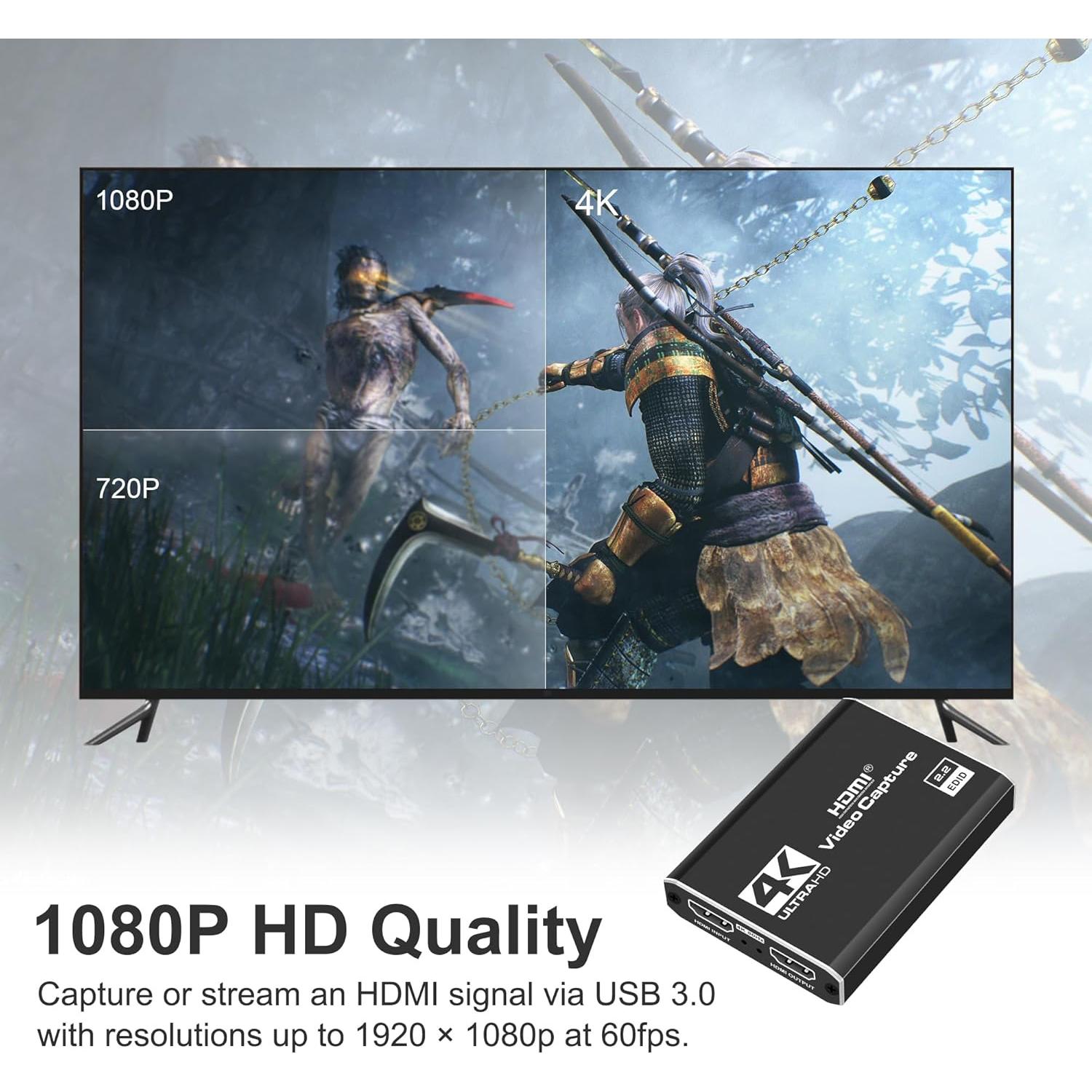 Tarjeta de Captura HDMI 4K Dcyfol 1080p 60fps USB para Juegos