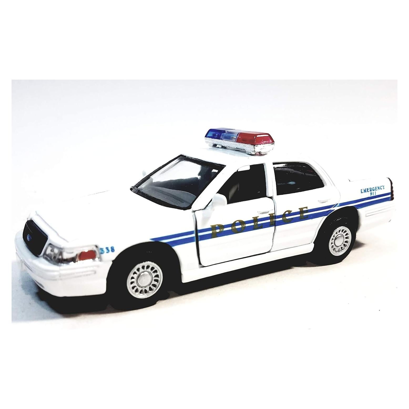 Coche de Patrulla Kinsmart Ford Crown Victoria 1:42 Blanco