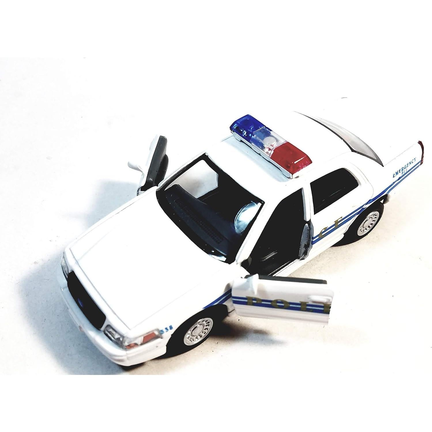 Coche de Patrulla Kinsmart Ford Crown Victoria 1:42 Blanco