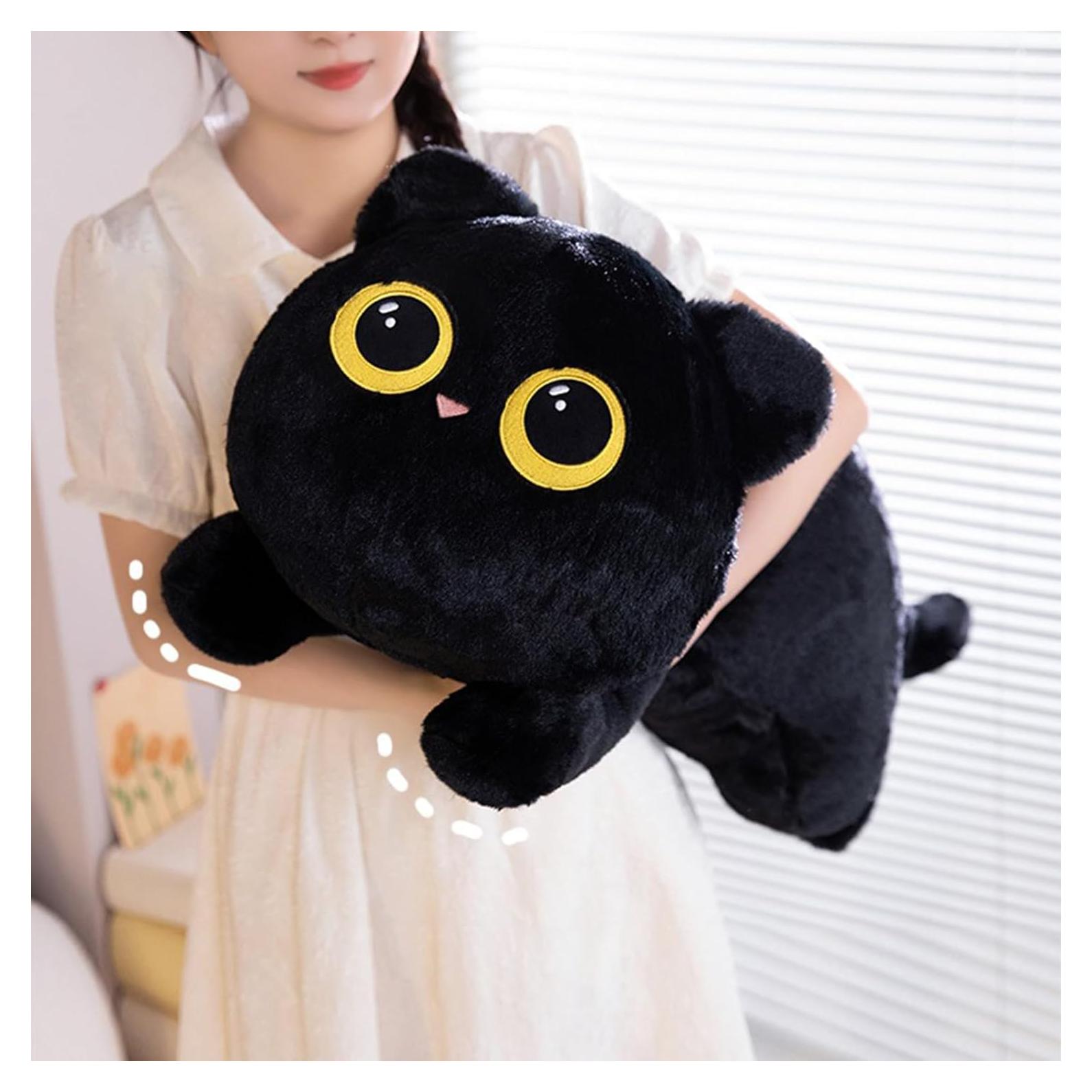 Almohada de Peluche Gato Largo PEACH CAT 89.9 cm Negro