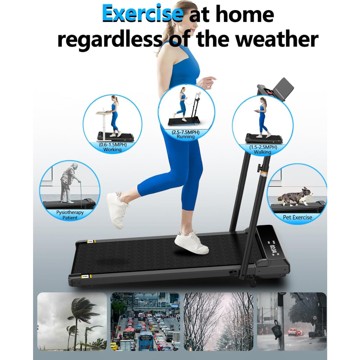 Caminadora Plegable Ueadcm EC7B-XJ-VC-2 2.5 HP con Control Remoto