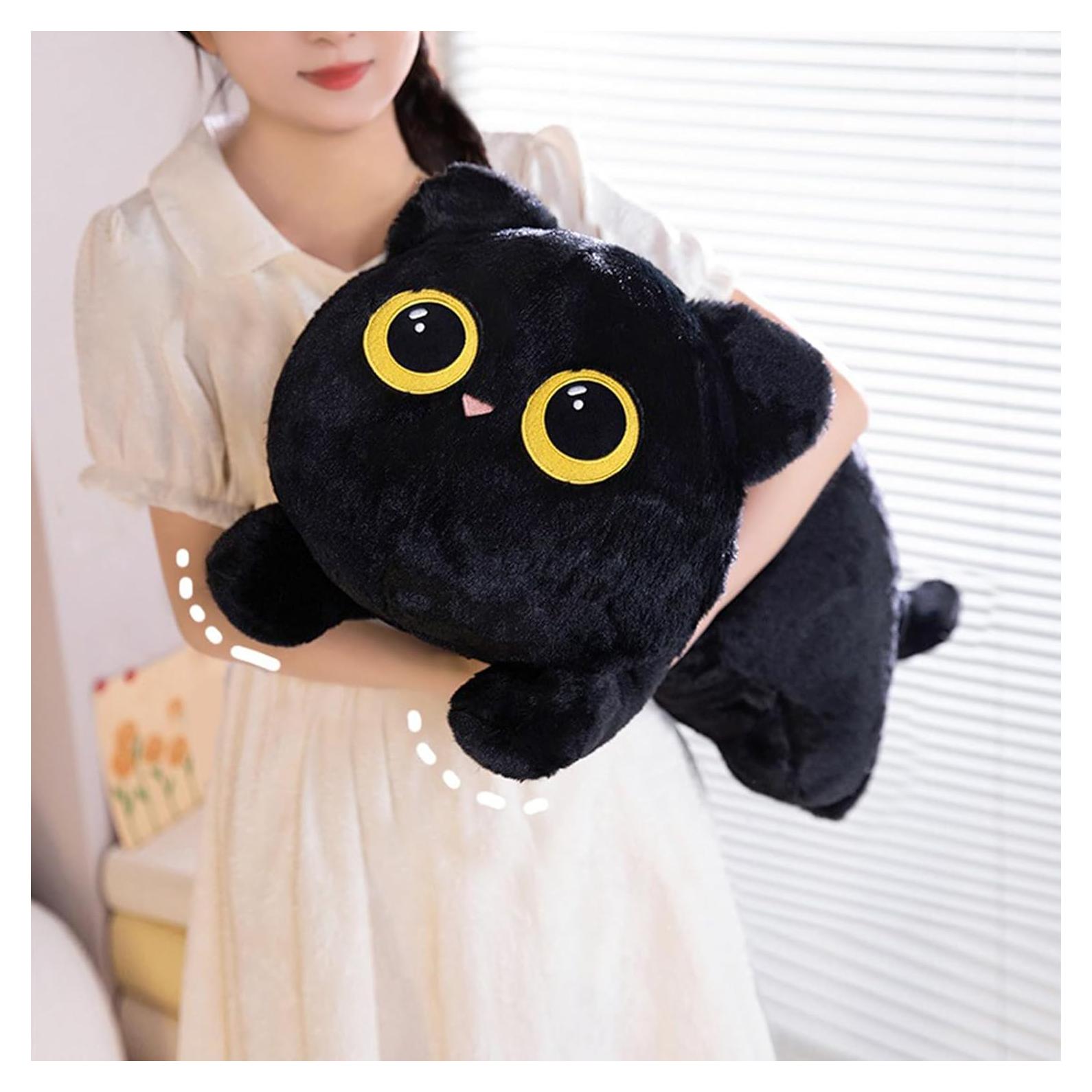 Almohada de Gato Negro PEACH CAT 69.85 cm Peluche Kawaii