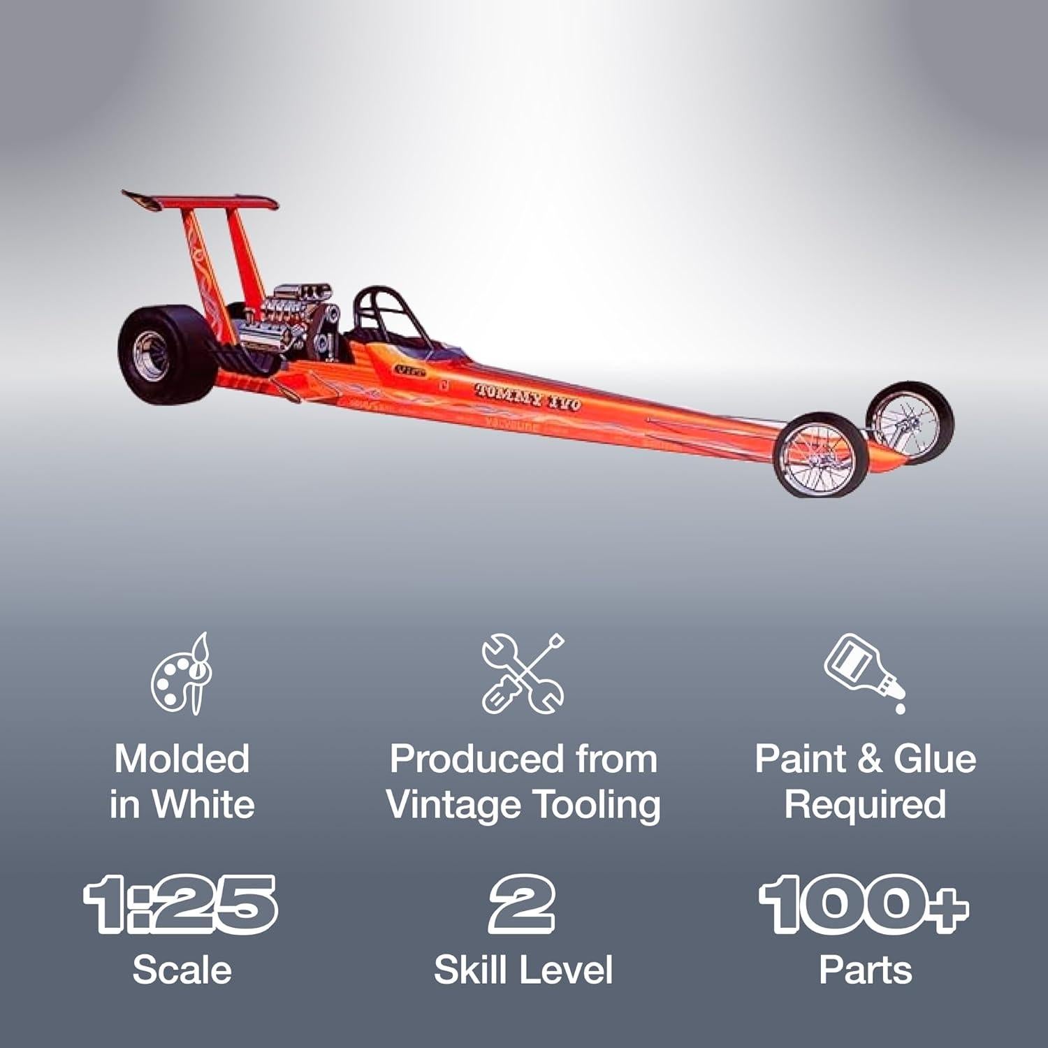Kit de Modelo a Escala 1:25 Dragster AMT Tommy Ivo 95 Piezas