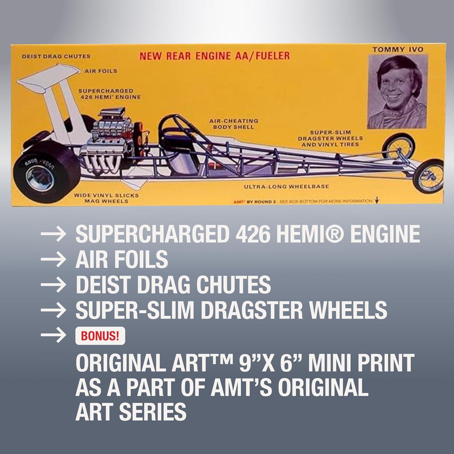 Kit de Modelo a Escala 1:25 Dragster AMT Tommy Ivo 95 Piezas