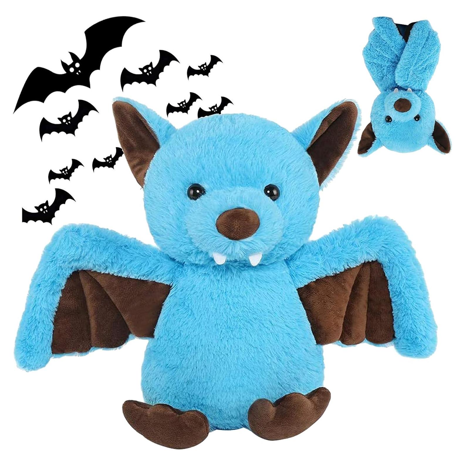 Muñeco de peluche nutria AngelGift 28 cm suave azul