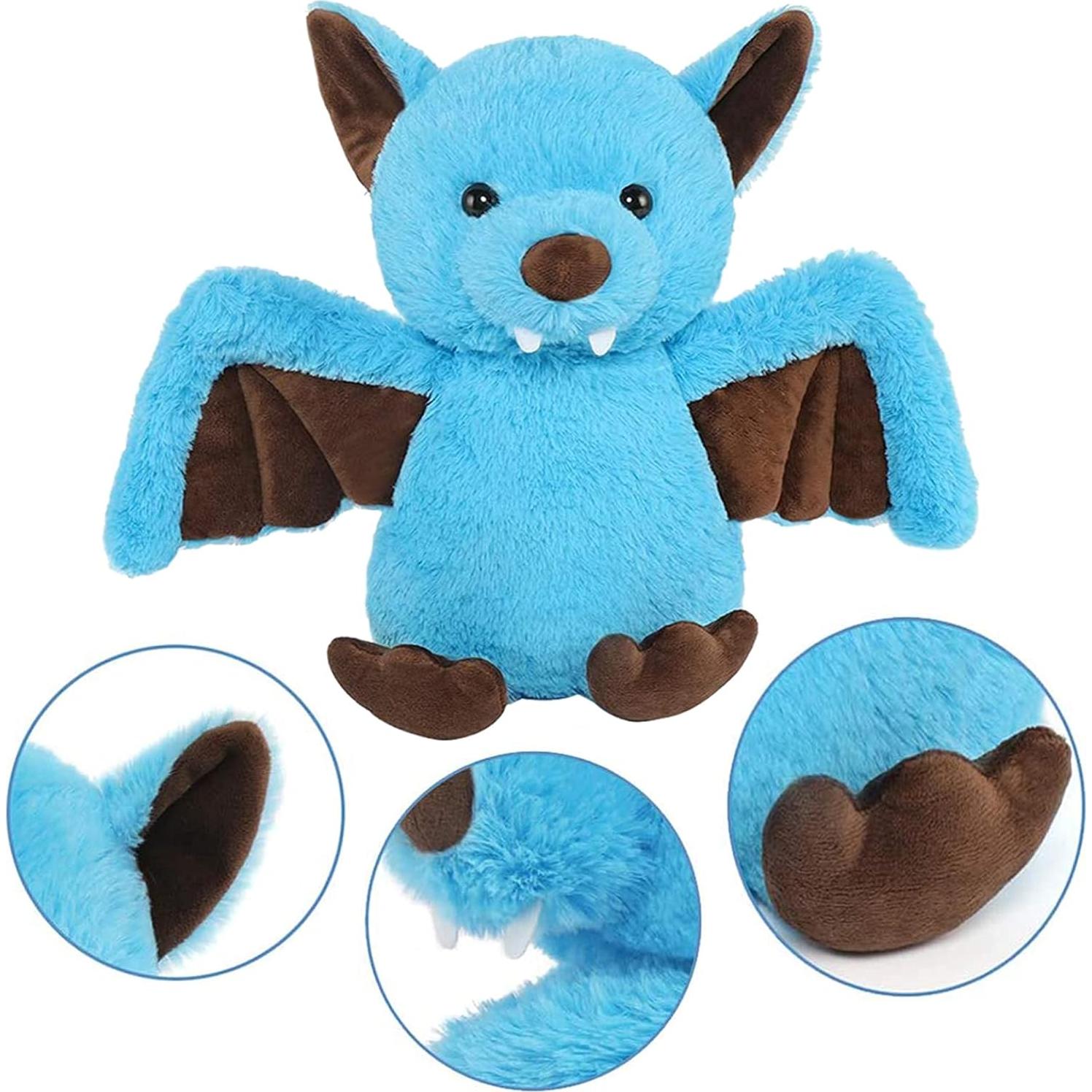 Muñeco de peluche nutria AngelGift 28 cm suave azul