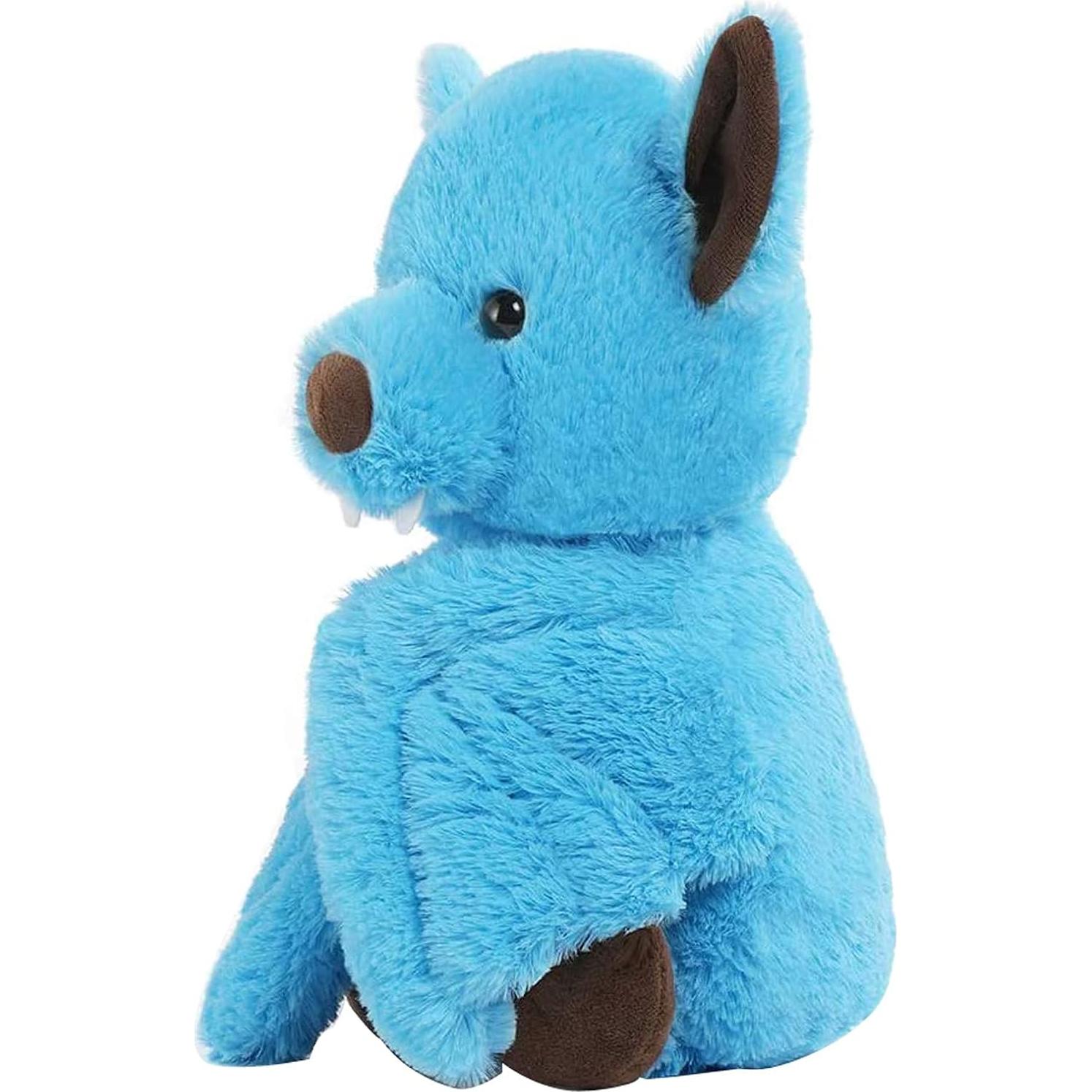 Muñeco de peluche nutria AngelGift 28 cm suave azul