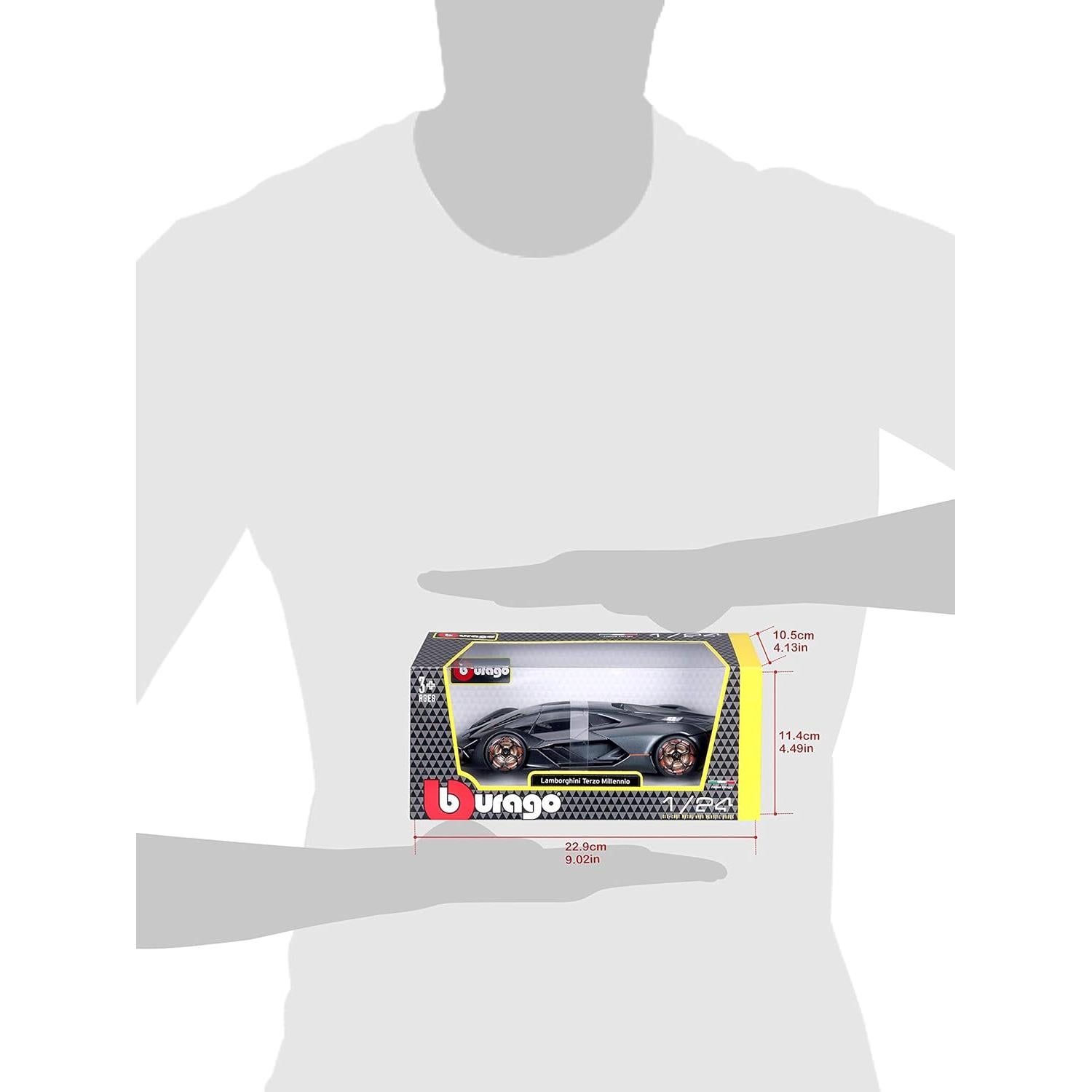 Bburago 1:18 Lamborghini Terzo Millenio Gris Die-Cast