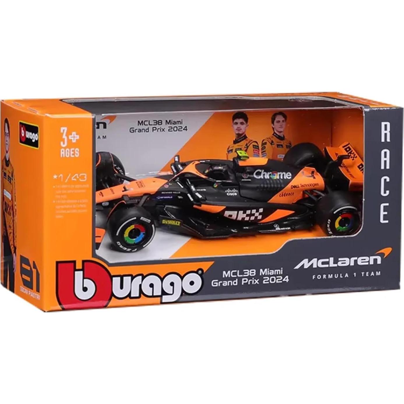 Bburago 1/43 McLaren F1 MCL38 Lando Norris Edición Limitada