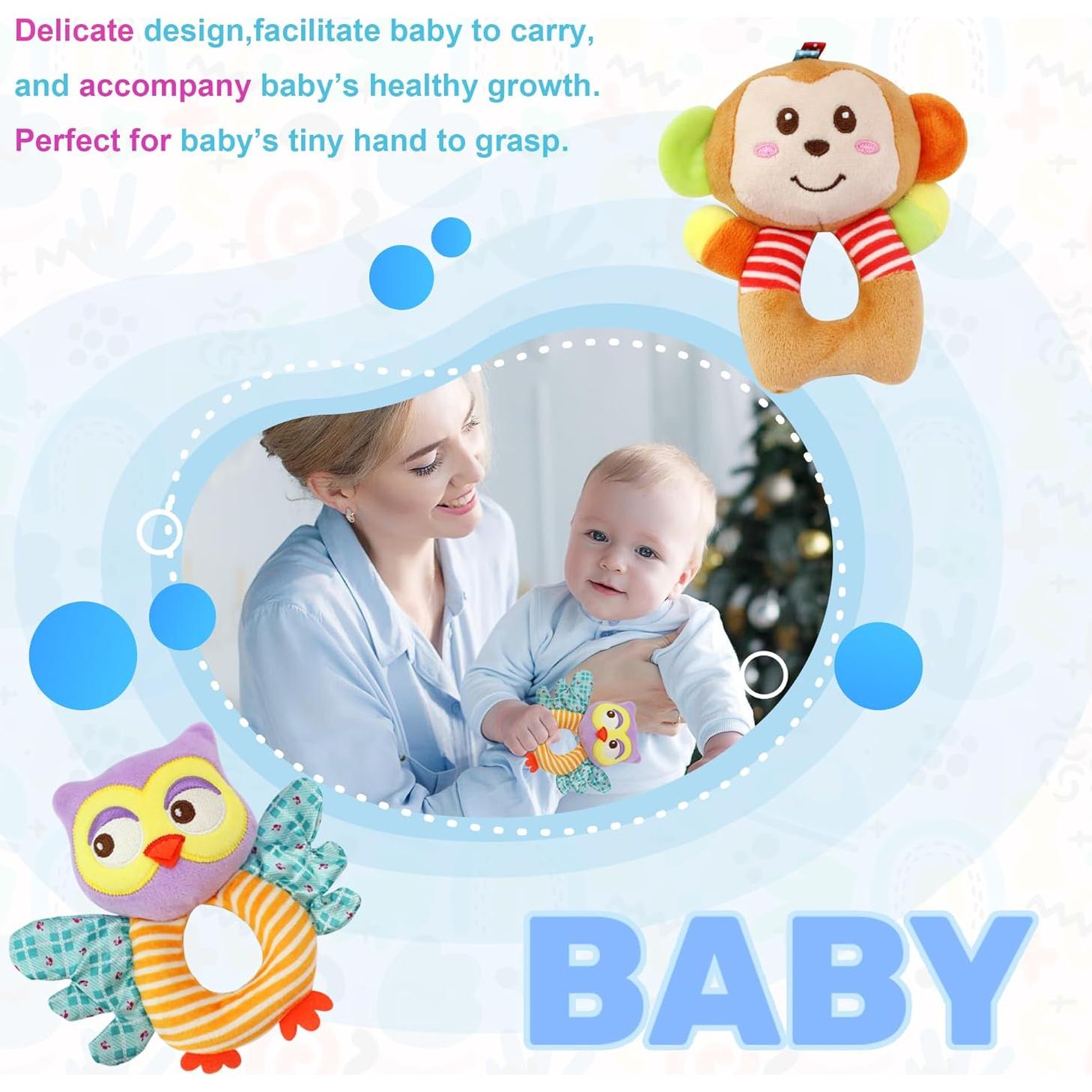 Sonajeros de Calcetines para Bebés Taoyi 2 Piezas Animales