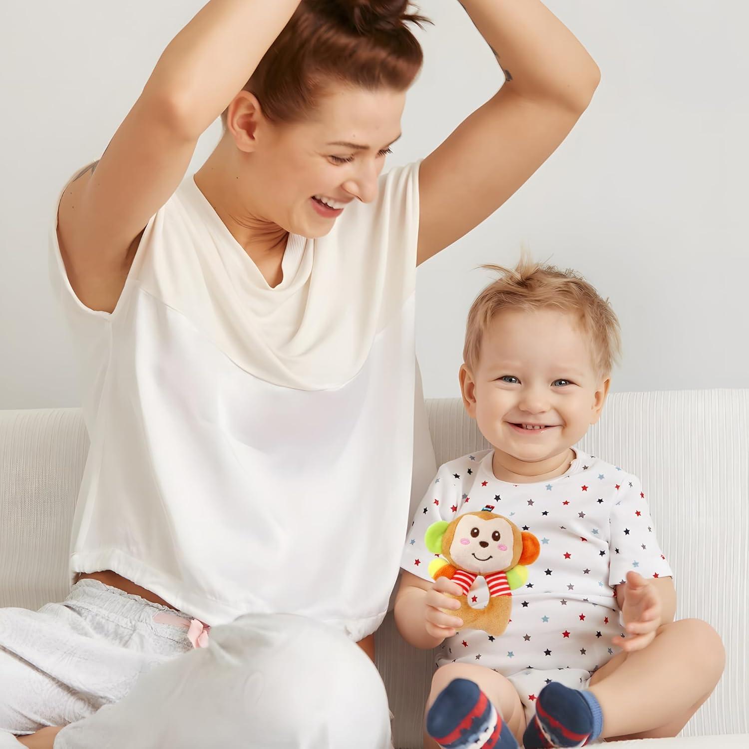 Sonajeros de Calcetines para Bebés Taoyi 2 Piezas Animales