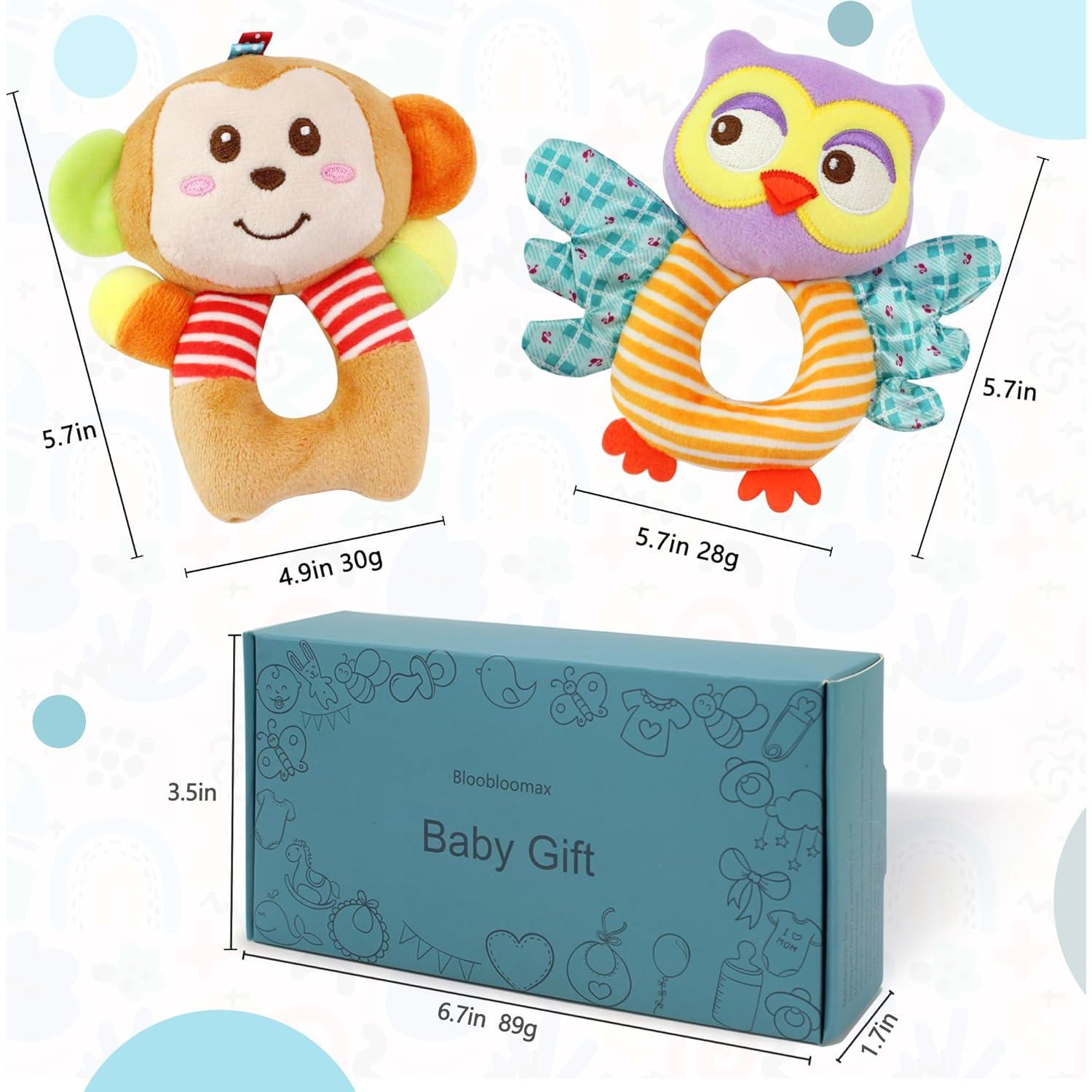 Sonajeros de Calcetines para Bebés Taoyi 2 Piezas Animales