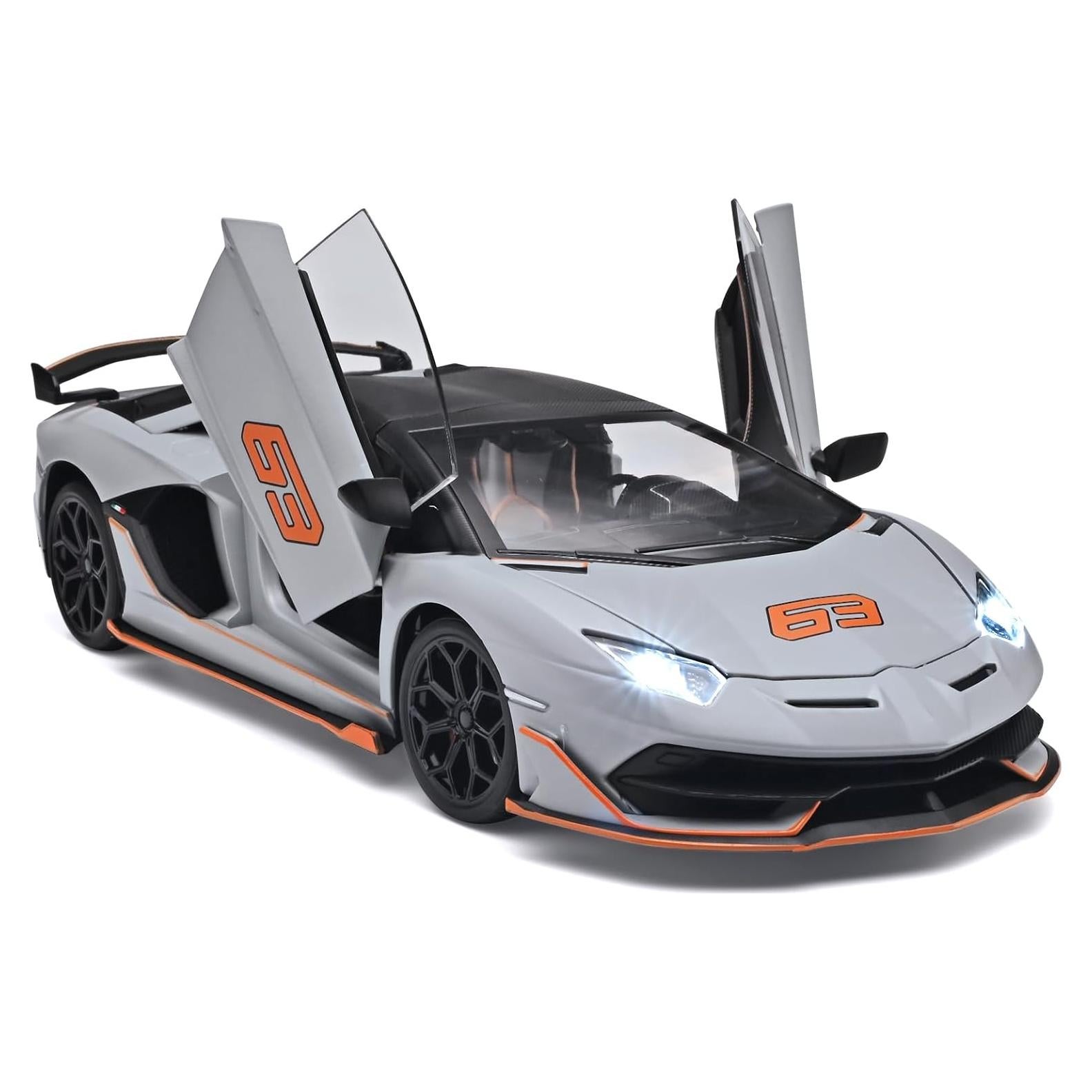Coche de Juguete Lambo SVJ 63 OANMYJJO Metal 1:18 con Luz y Sonido