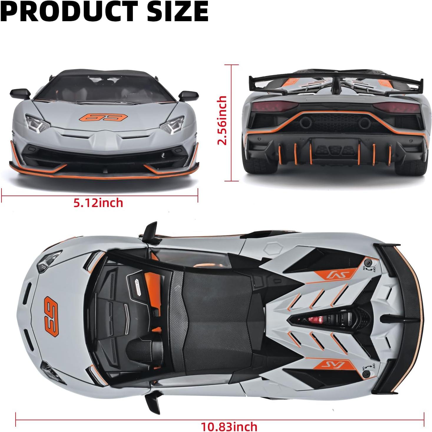 Coche de Juguete Lambo SVJ 63 OANMYJJO Metal 1:18 con Luz y Sonido