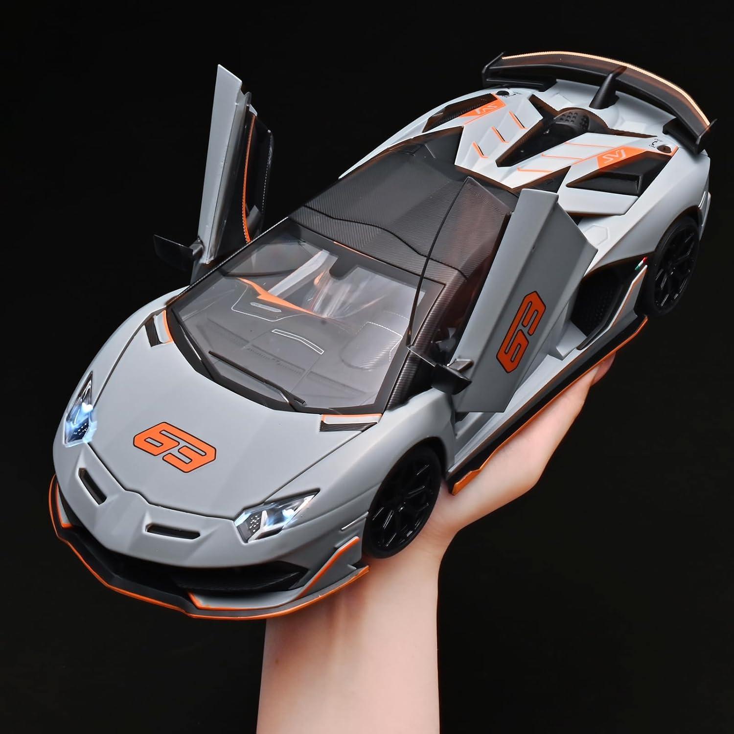 Coche de Juguete Lambo SVJ 63 OANMYJJO Metal 1:18 con Luz y Sonido
