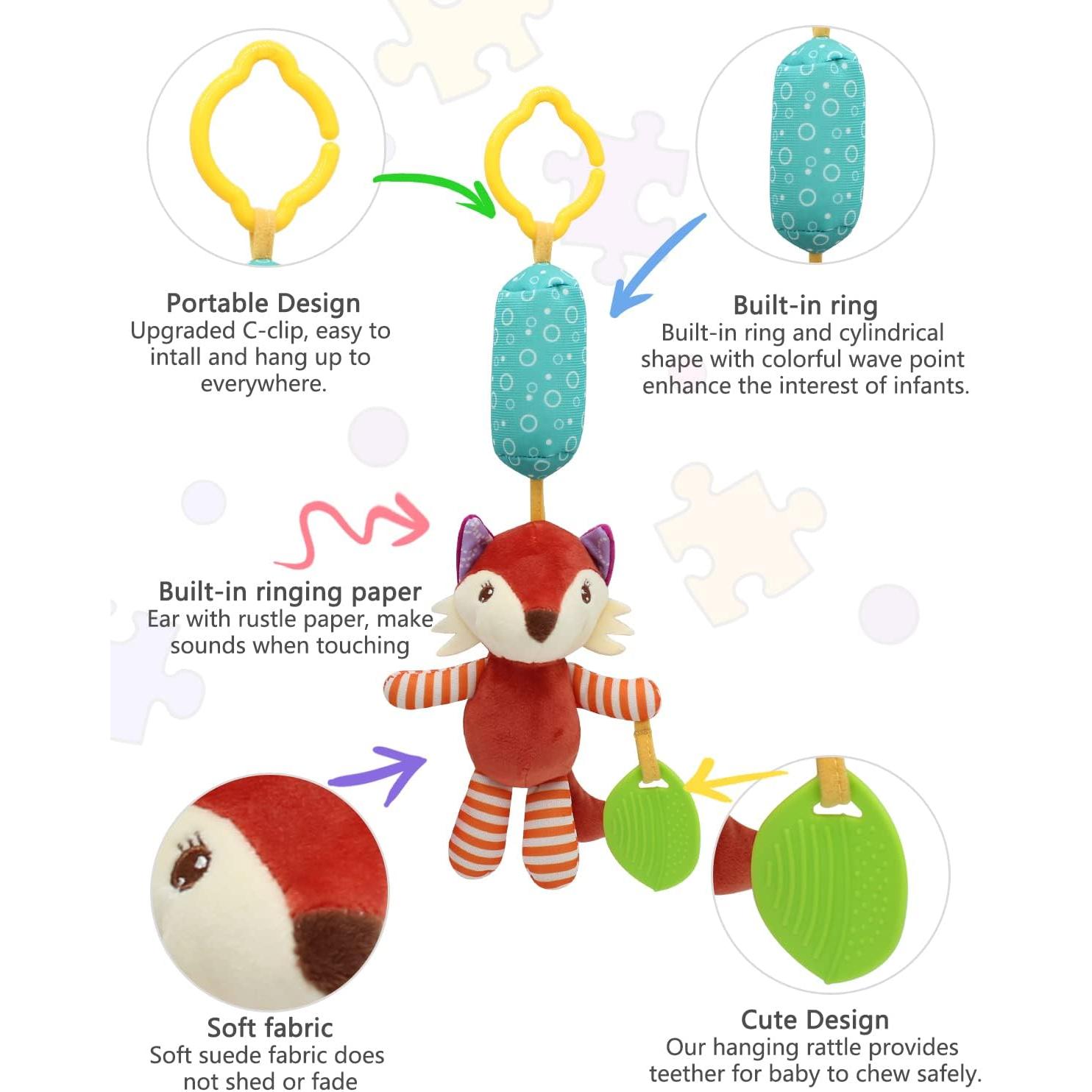 Sonajeros de Calcetines para Bebés Taoyi 5 Piezas Animales