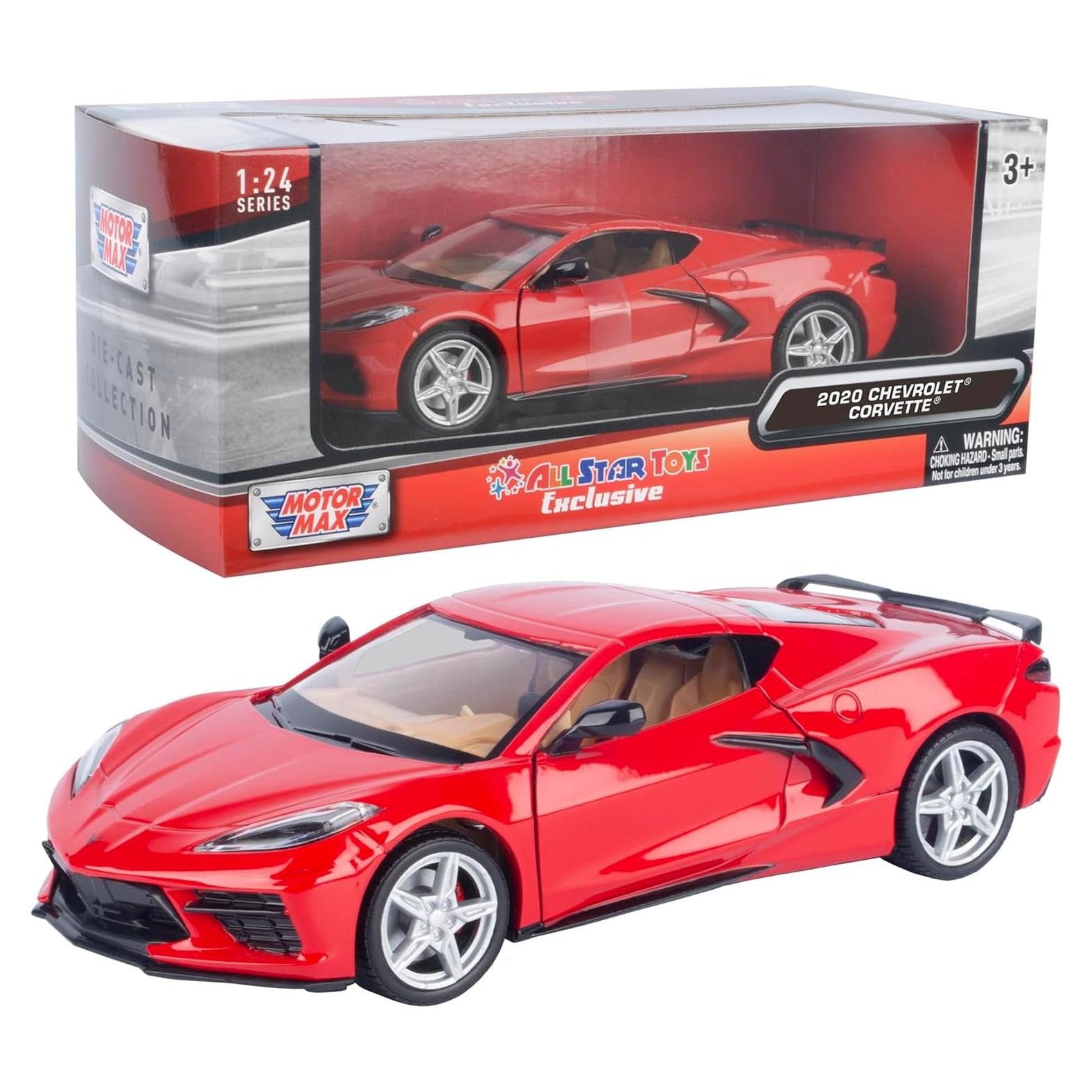 Modelo Diecast Chevrolet Corvette C8 Stingray 1/24 Motormax Rojo